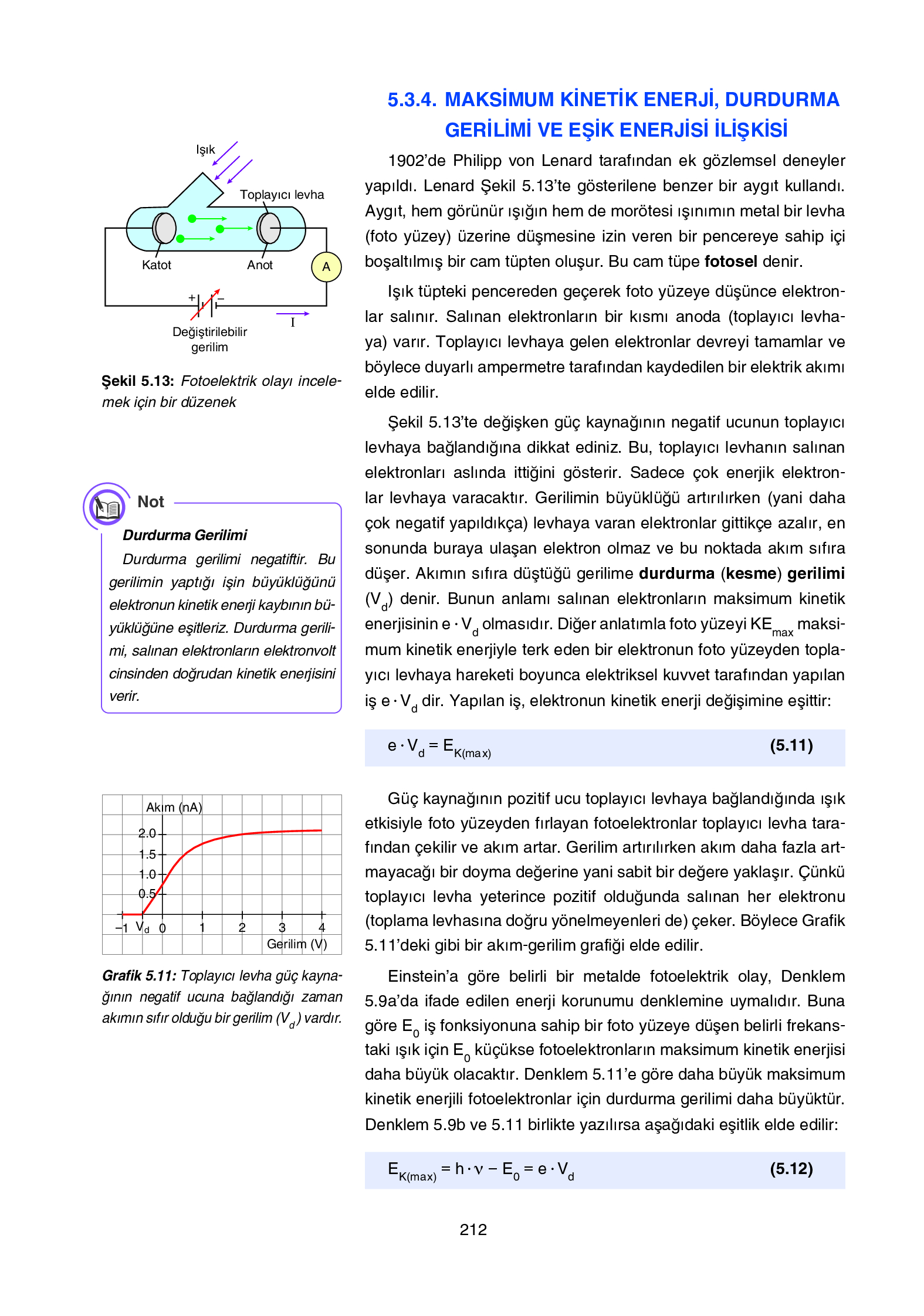 12. Sınıf Yıldırım Yayınları Fizik Ders Kitabı Sayfa 212 Cevapları