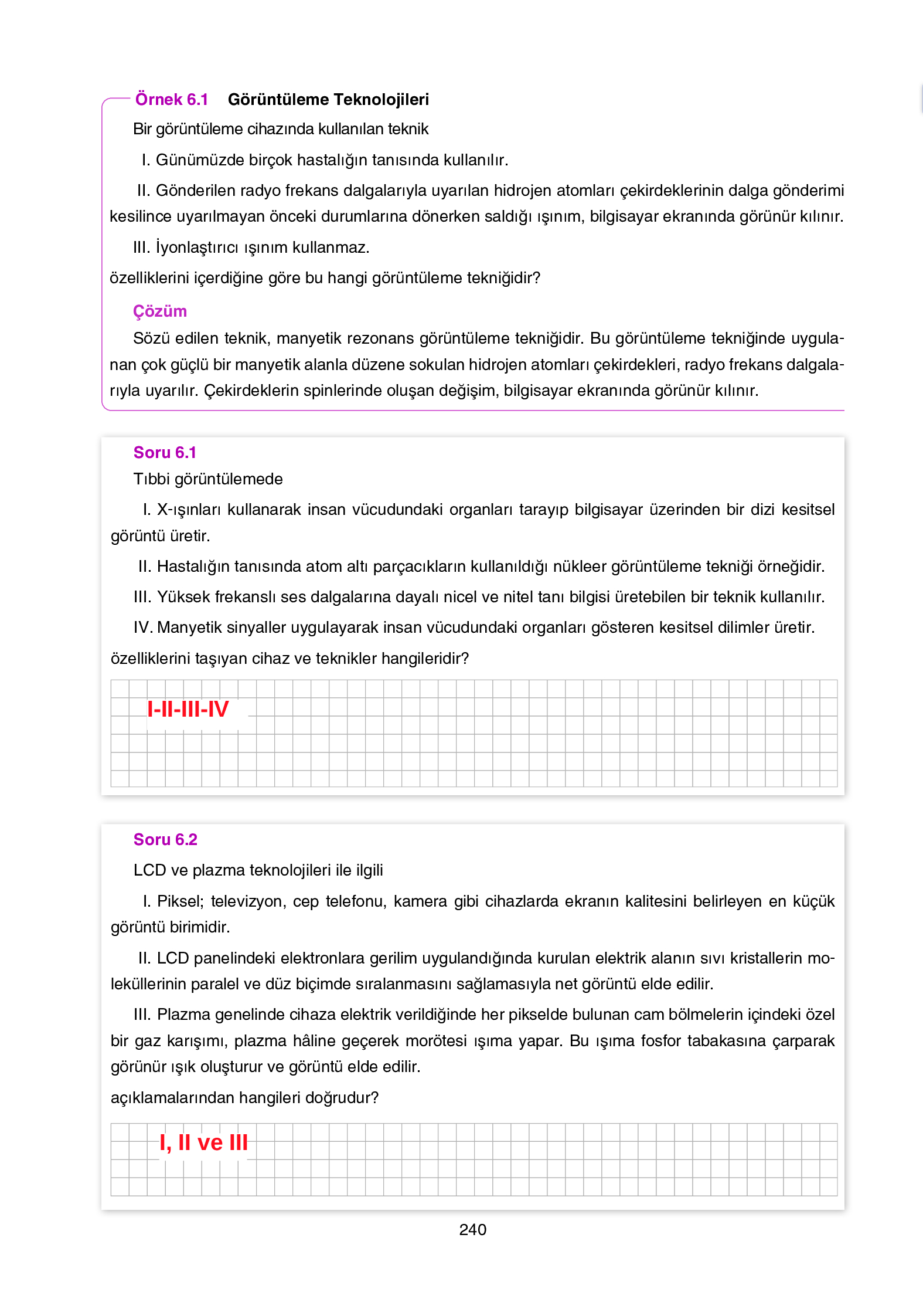 12. Sınıf Yıldırım Yayınları Fizik Ders Kitabı Sayfa 240 Cevapları