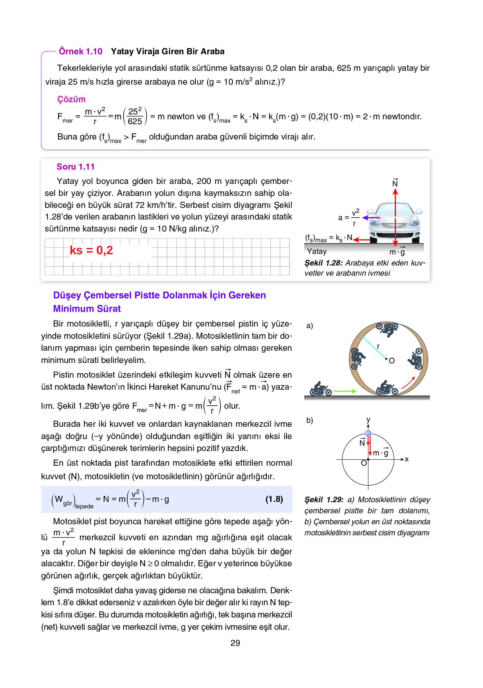 12. Sınıf Yıldırım Yayınları Fizik Ders Kitabı Sayfa 29 Cevapları