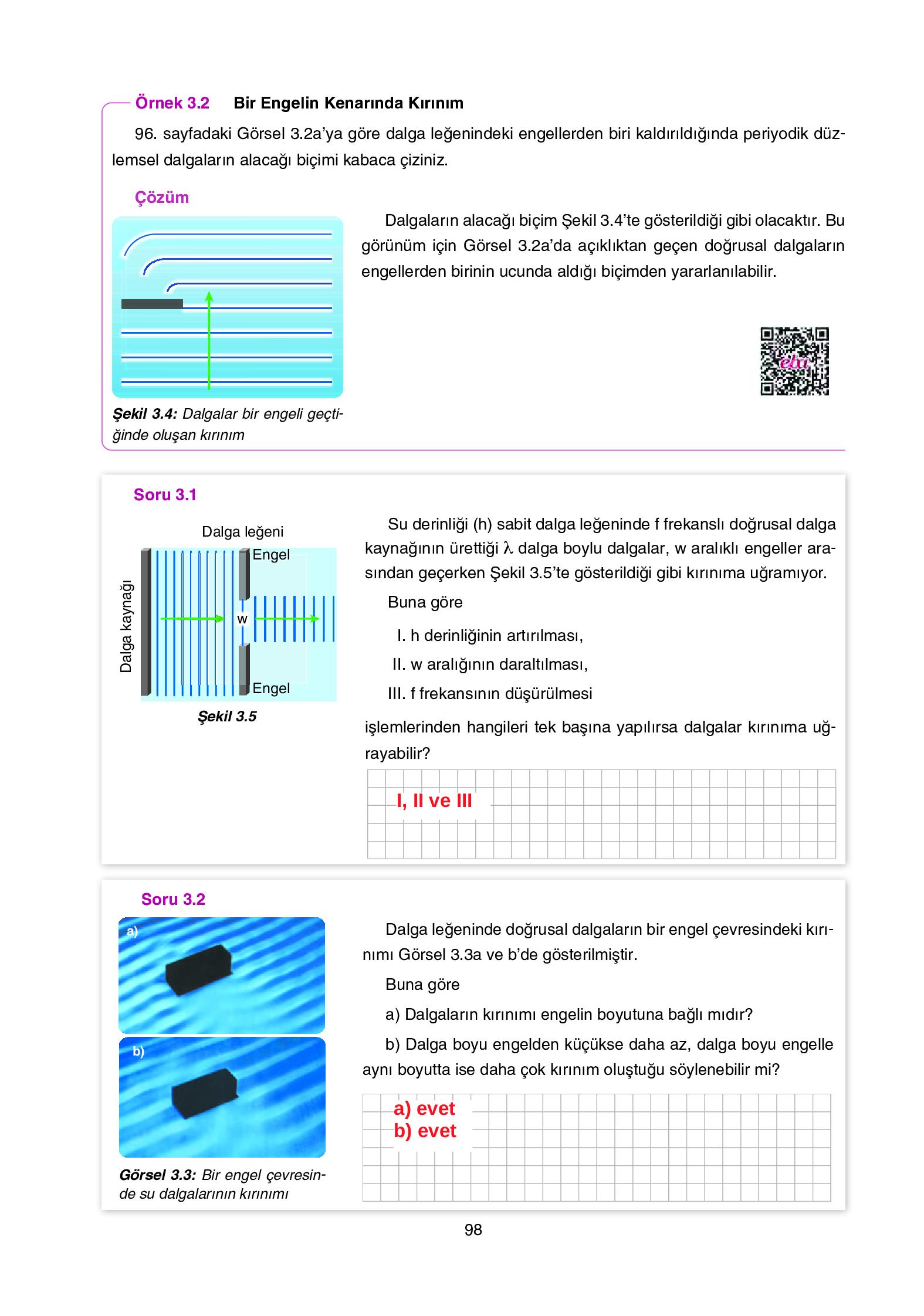 12. Sınıf Yıldırım Yayınları Fizik Ders Kitabı Sayfa 98 Cevapları