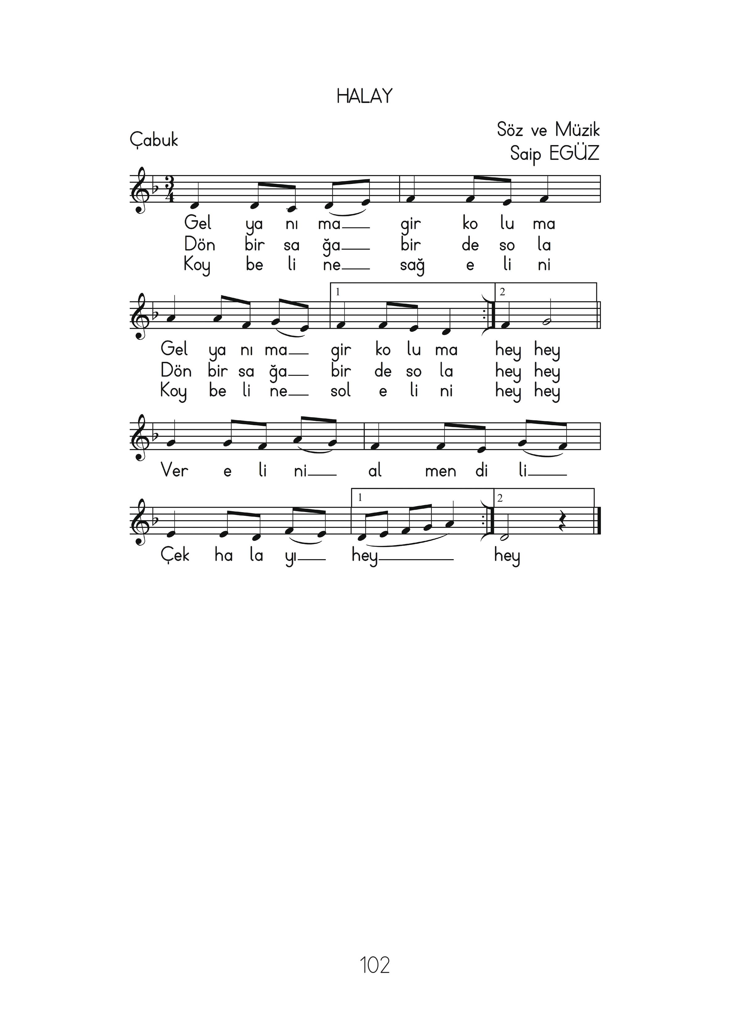 2. Sınıf Hecce Yayıncılık Müzik Ders Kitabı Sayfa 102 Cevapları 2. Sınıf Hecce Yayıncılık Müzik Ders Kitabı Sayfa 102 Cevapları