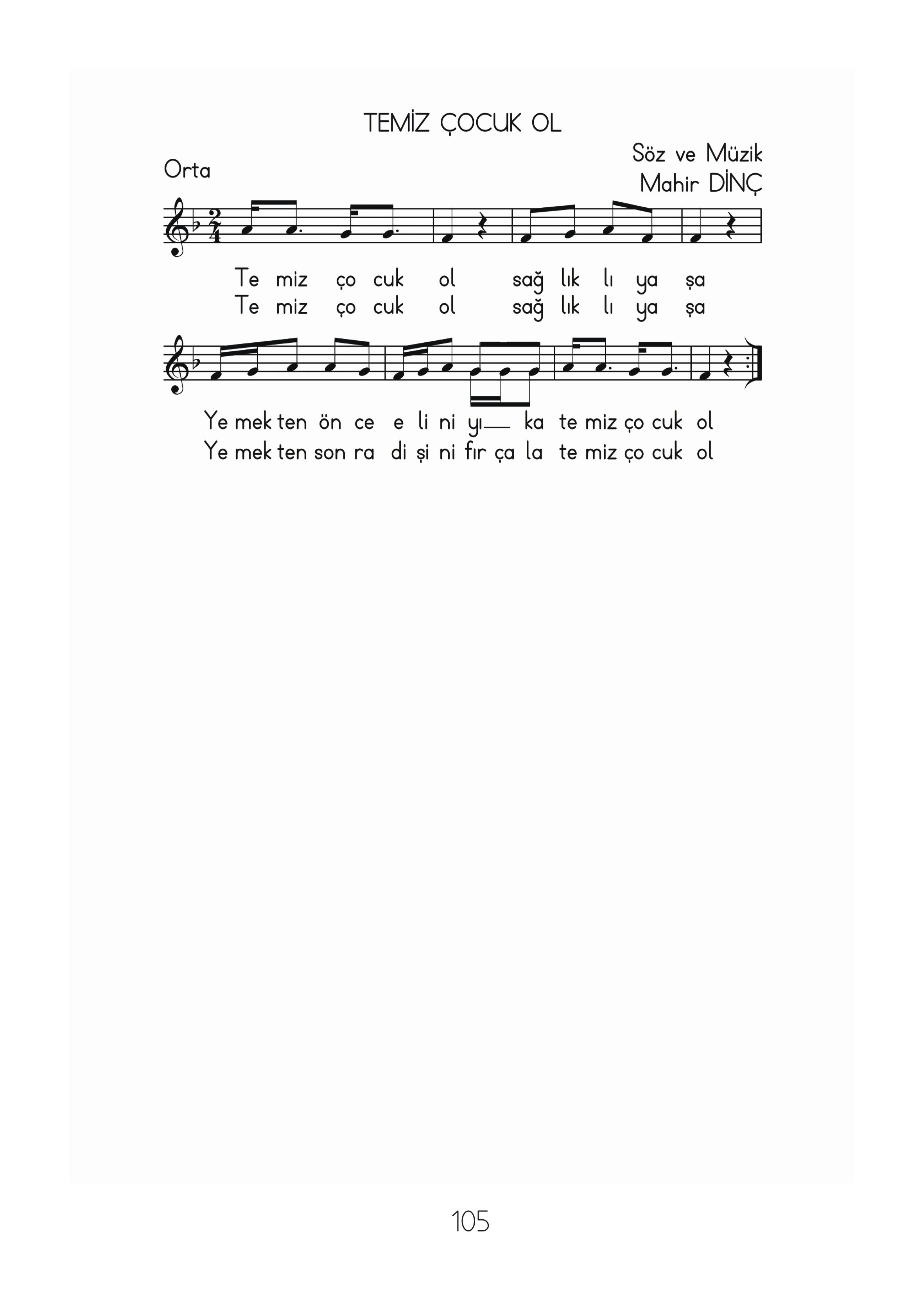 2. Sınıf Hecce Yayıncılık Müzik Ders Kitabı Sayfa 105 Cevapları 2. Sınıf Hecce Yayıncılık Müzik Ders Kitabı Sayfa 105 Cevapları