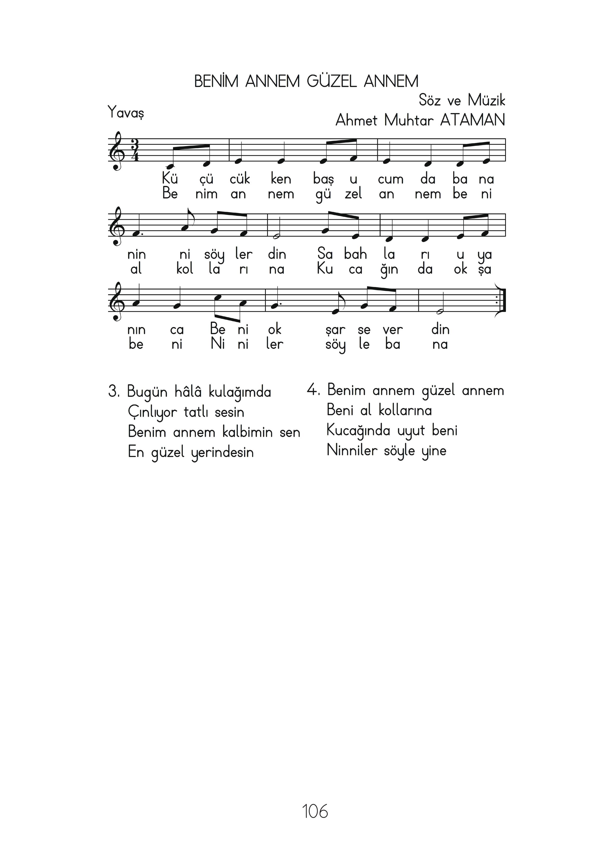 2. Sınıf Hecce Yayıncılık Müzik Ders Kitabı Sayfa 106 Cevapları