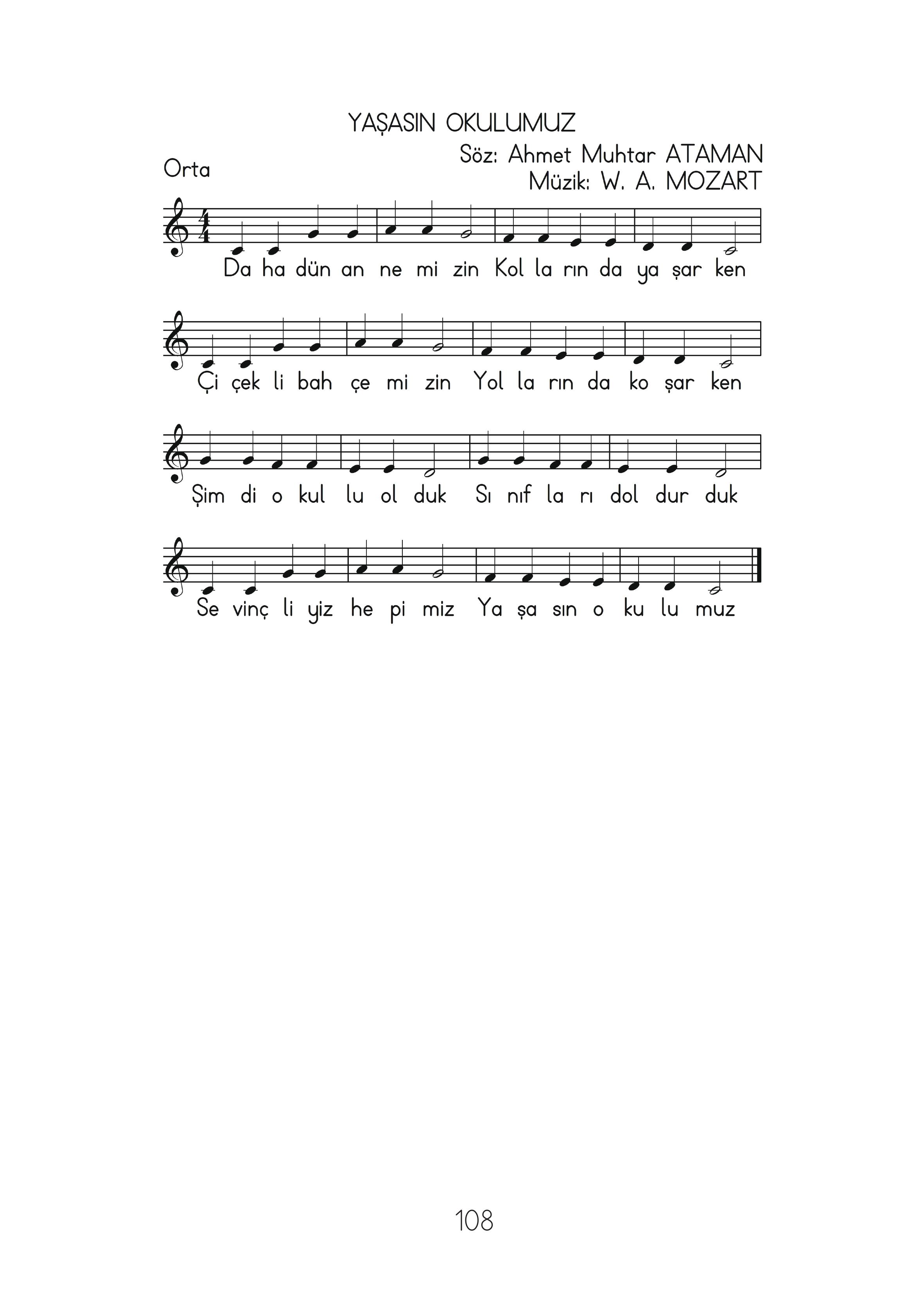 2. Sınıf Hecce Yayıncılık Müzik Ders Kitabı Sayfa 108 Cevapları