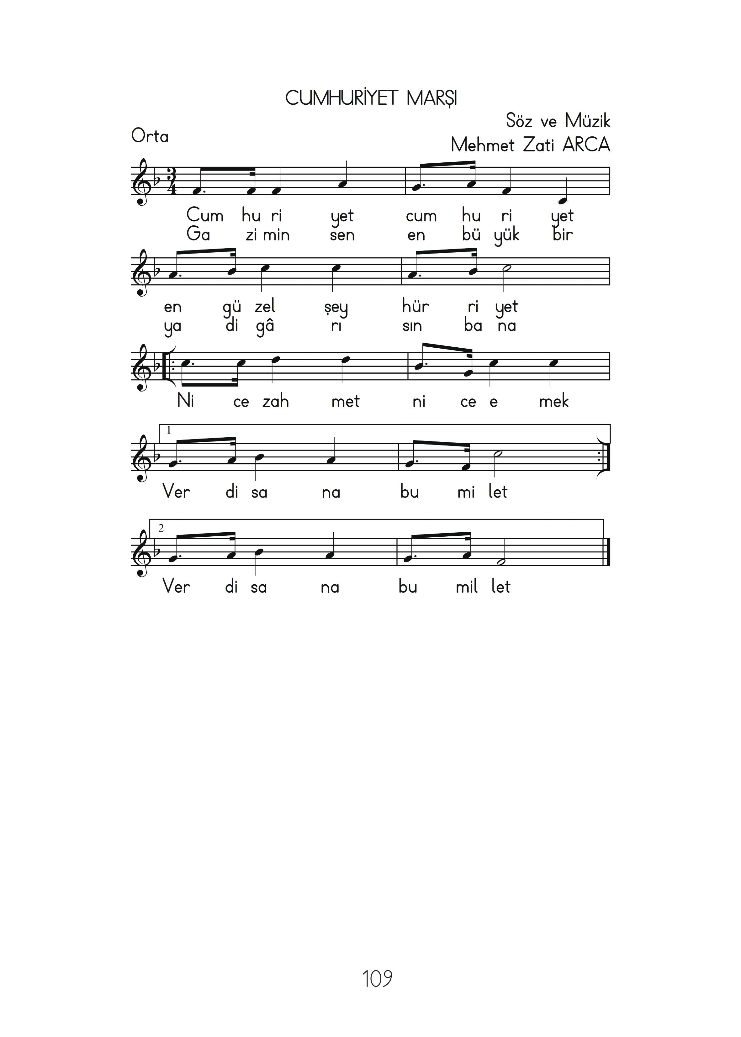 2. Sınıf Hecce Yayıncılık Müzik Ders Kitabı Sayfa 109 Cevapları
