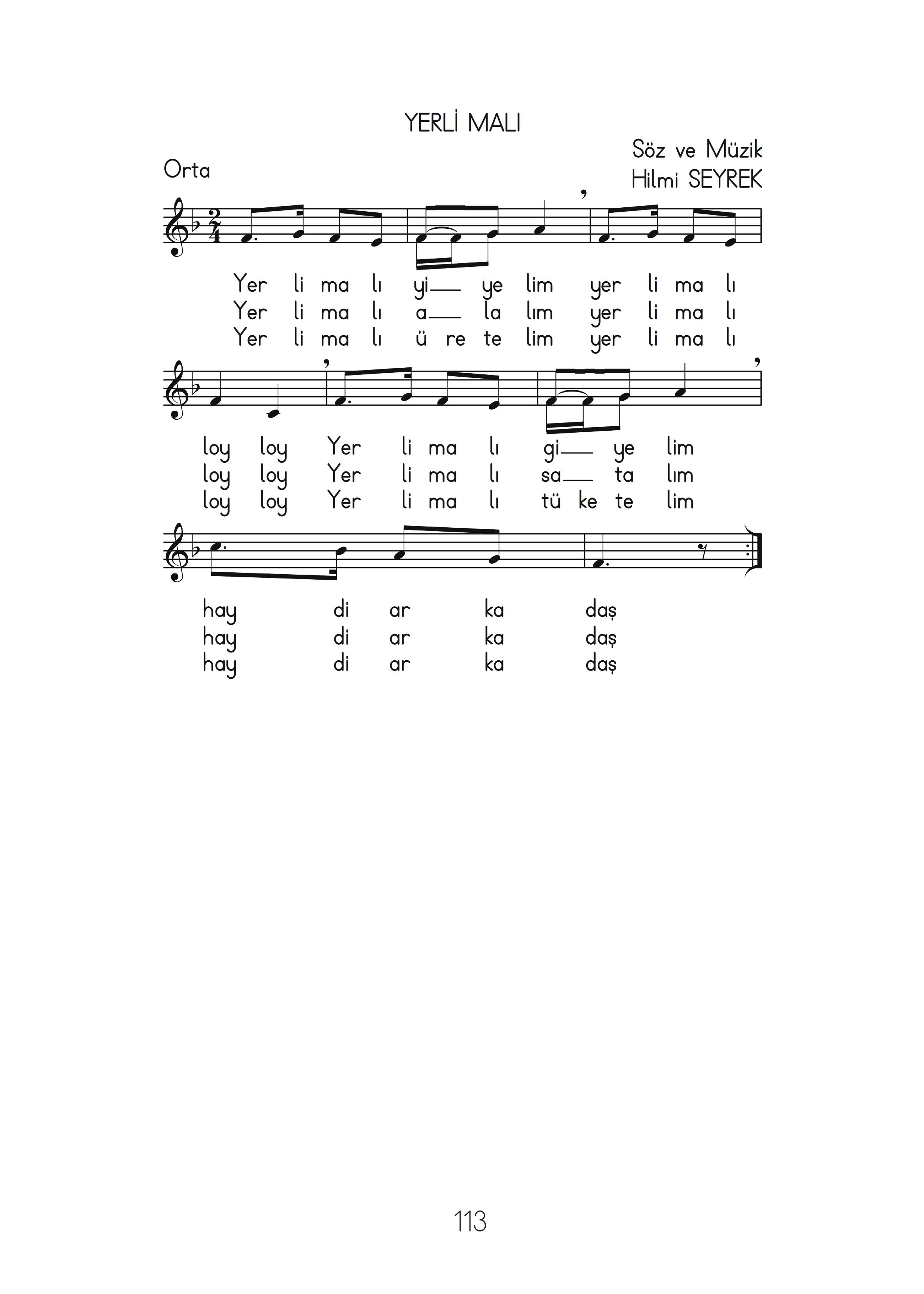 2. Sınıf Hecce Yayıncılık Müzik Ders Kitabı Sayfa 113 Cevapları
