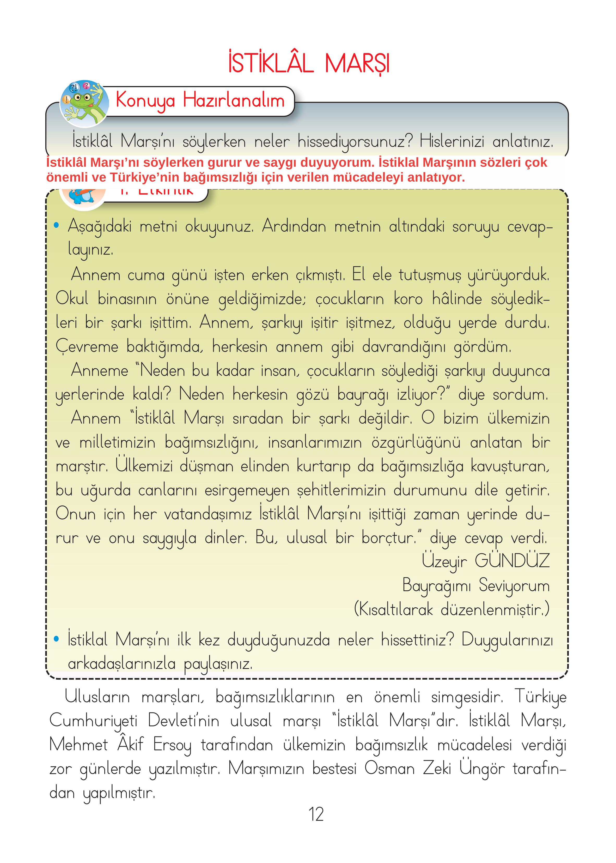 2. Sınıf Hecce Yayıncılık Müzik Ders Kitabı Sayfa 12 Cevapları