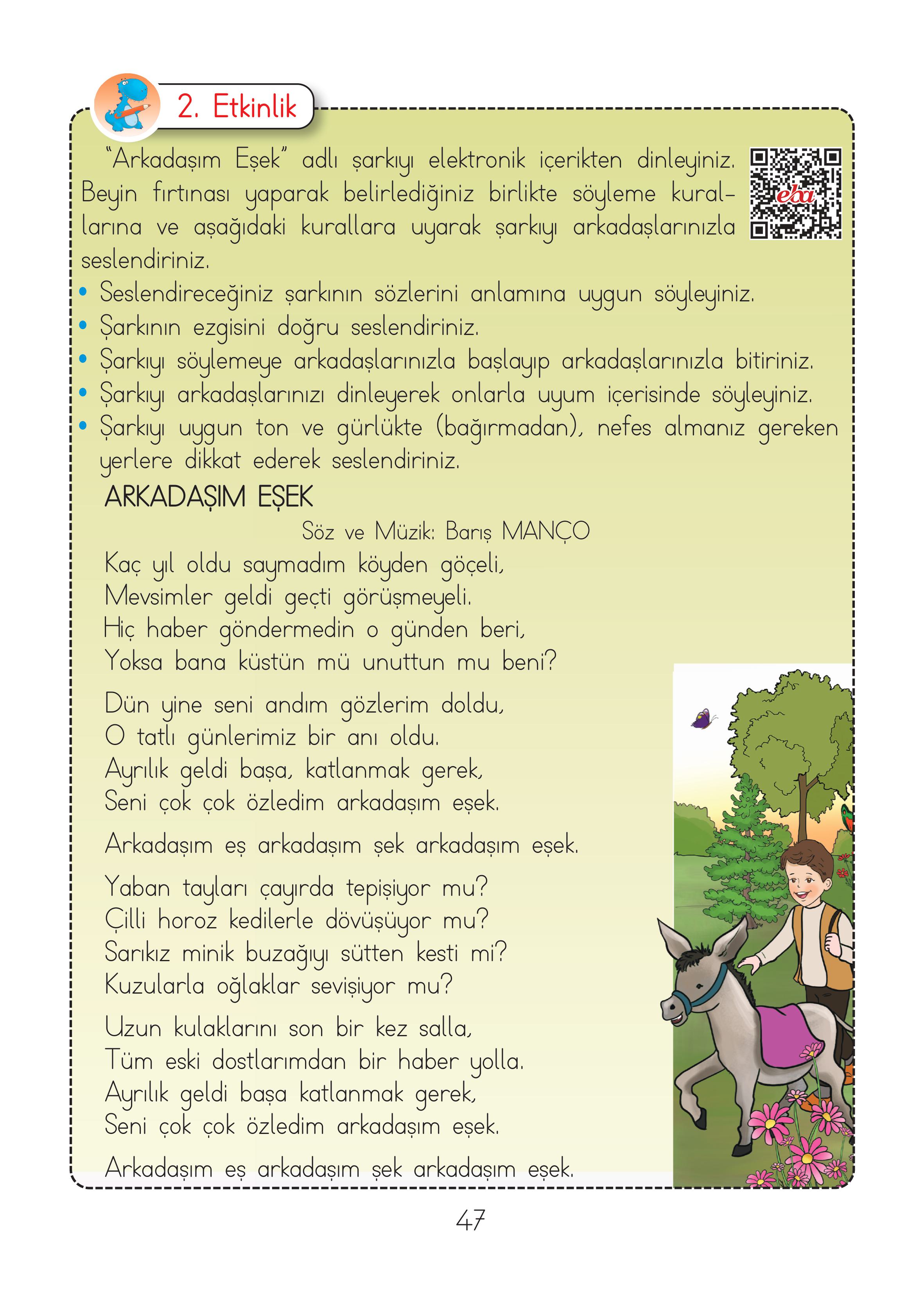 2. Sınıf Hecce Yayıncılık Müzik Ders Kitabı Sayfa 47 Cevapları