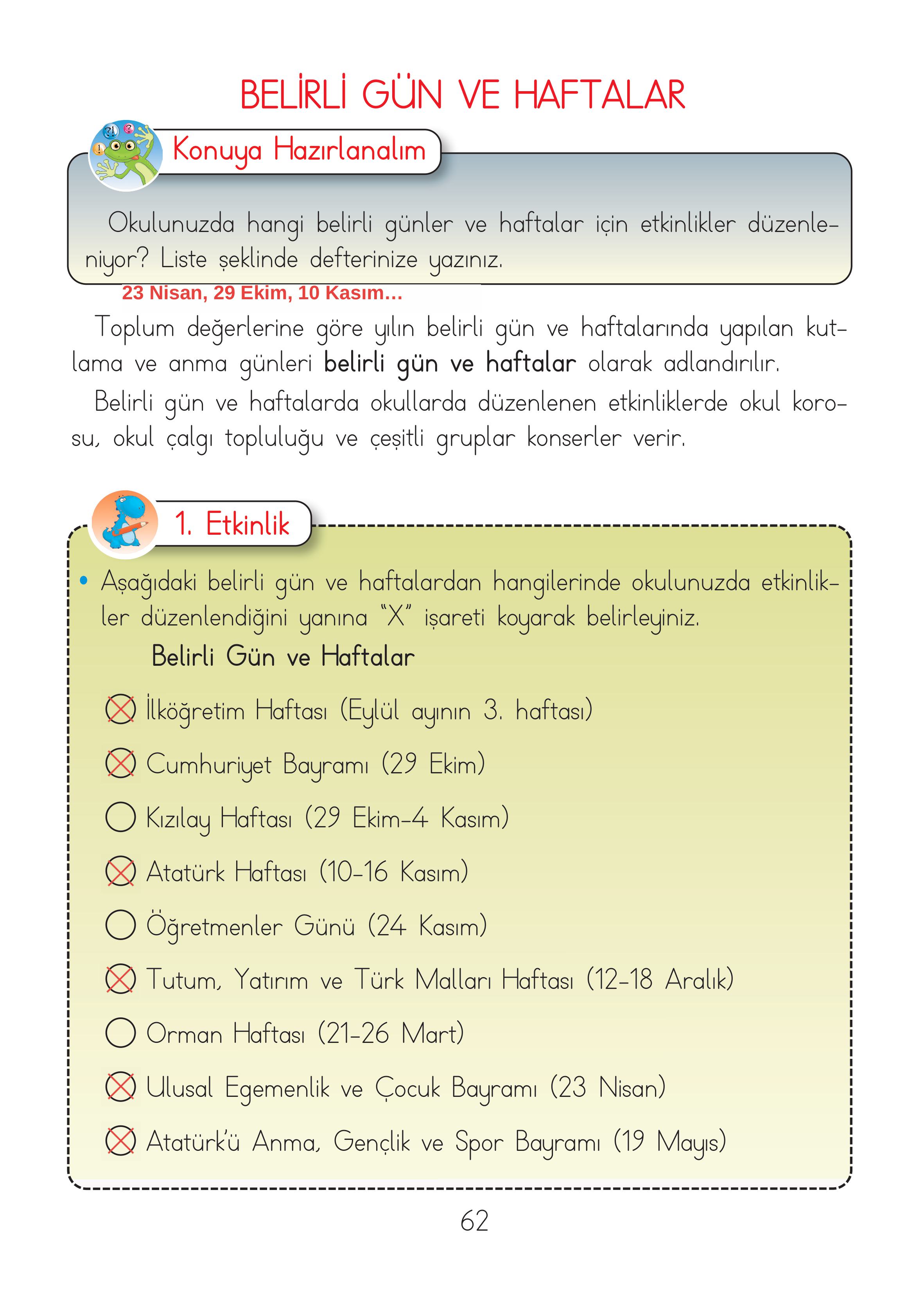 2. Sınıf Hecce Yayıncılık Müzik Ders Kitabı Sayfa 62 Cevapları