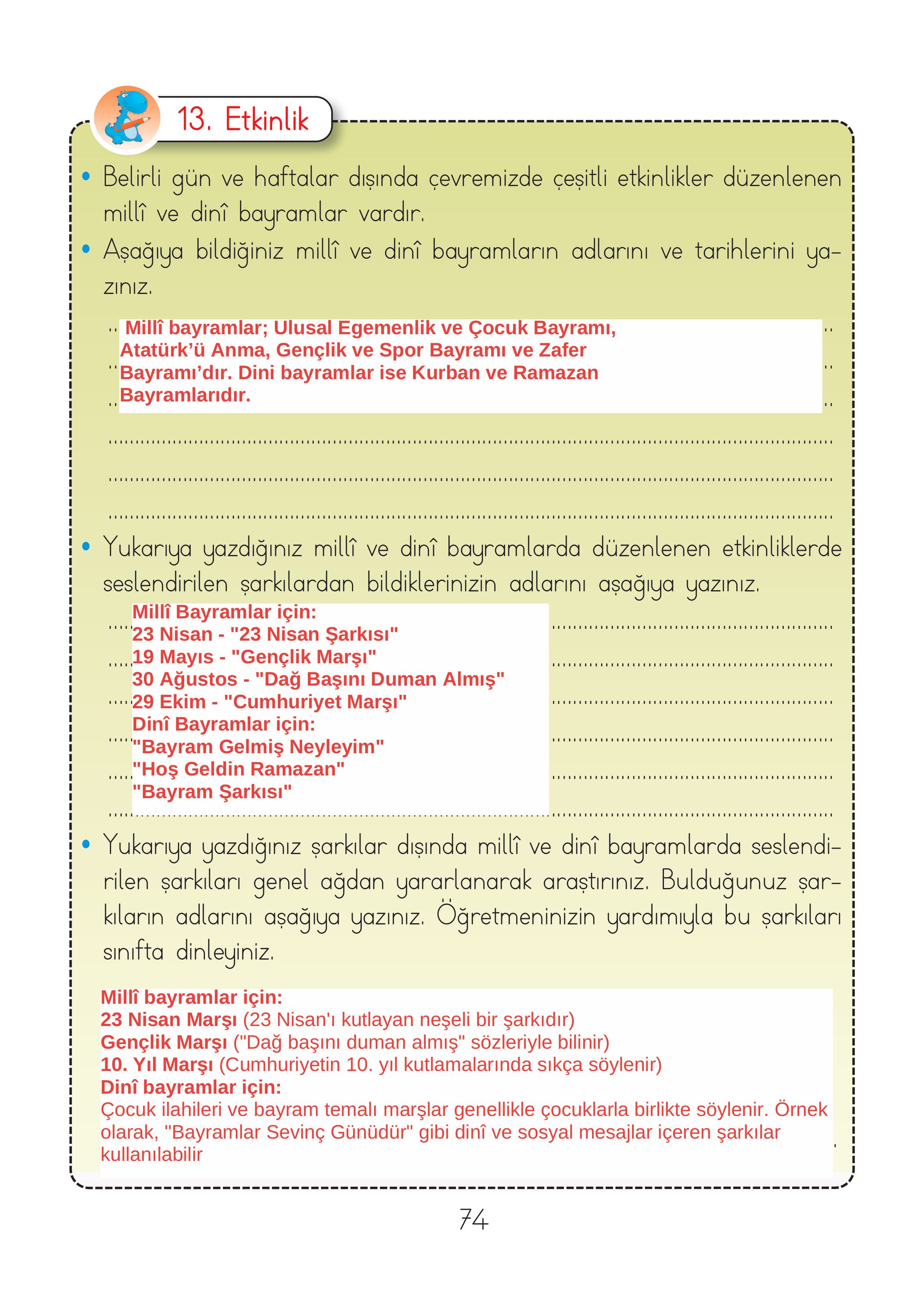 2. Sınıf Hecce Yayıncılık Müzik Ders Kitabı Sayfa 74 Cevapları 2. Sınıf Hecce Yayıncılık Müzik Ders Kitabı Sayfa 74 Cevapları