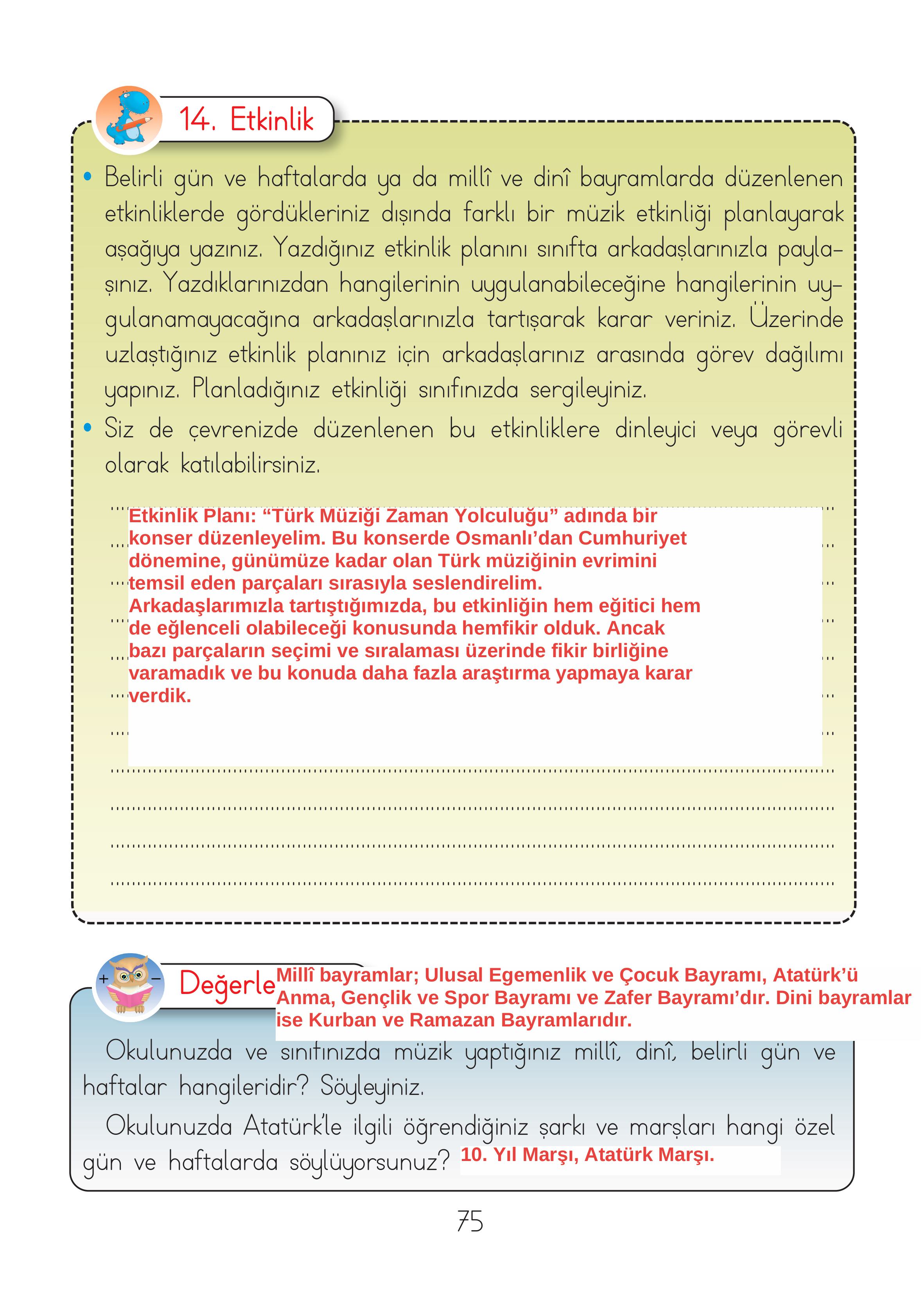 2. Sınıf Hecce Yayıncılık Müzik Ders Kitabı Sayfa 75 Cevapları 2. Sınıf Hecce Yayıncılık Müzik Ders Kitabı Sayfa 75 Cevapları