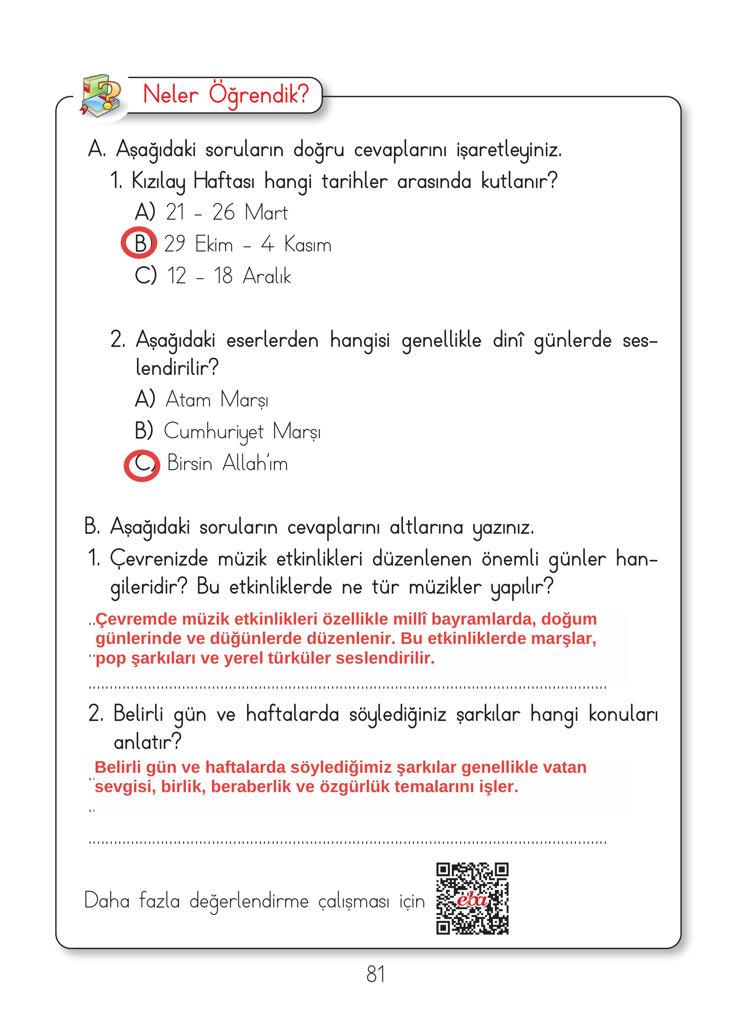 2. Sınıf Hecce Yayıncılık Müzik Ders Kitabı Sayfa 81 Cevapları 2. Sınıf Hecce Yayıncılık Müzik Ders Kitabı Sayfa 81 Cevapları