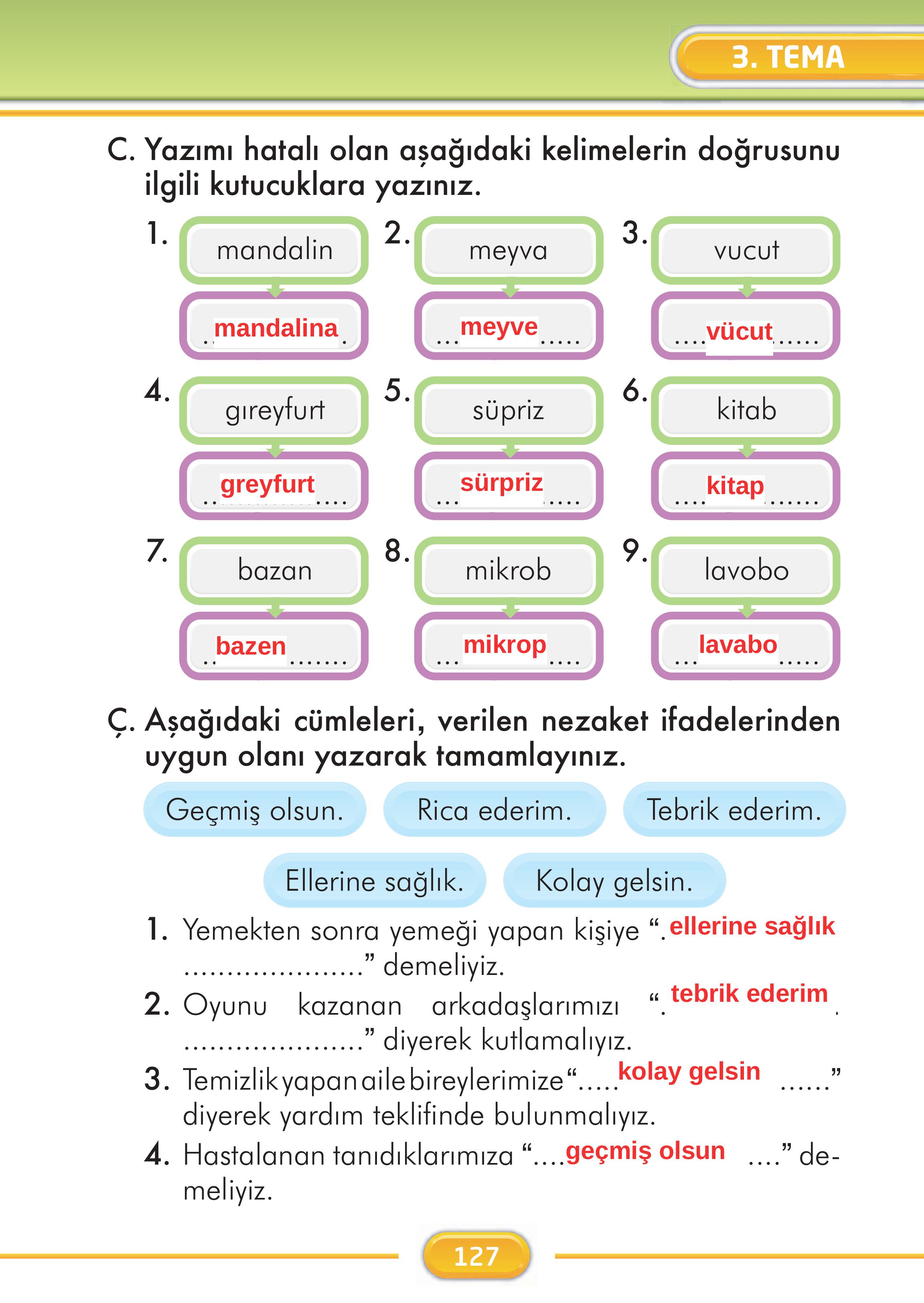2. Sınıf İlke Yayınları Türkçe Ders Kitabı Sayfa 127 Cevapları 2. Sınıf İlke Yayınları Türkçe Ders Kitabı Sayfa 127 Cevapları