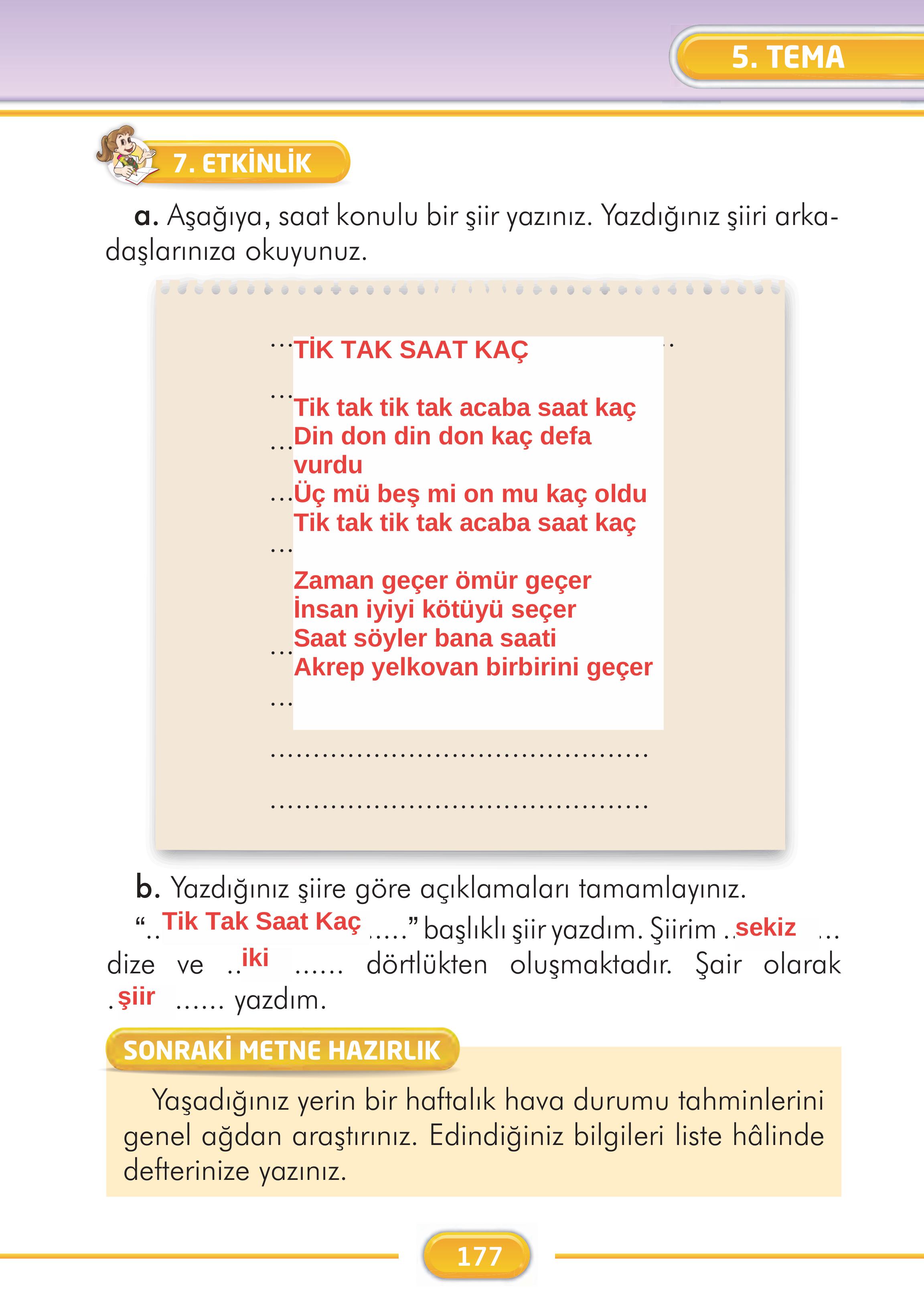 2. Sınıf İlke Yayınları Türkçe Ders Kitabı Sayfa 177 Cevapları 2. Sınıf İlke Yayınları Türkçe Ders Kitabı Sayfa 177 Cevapları