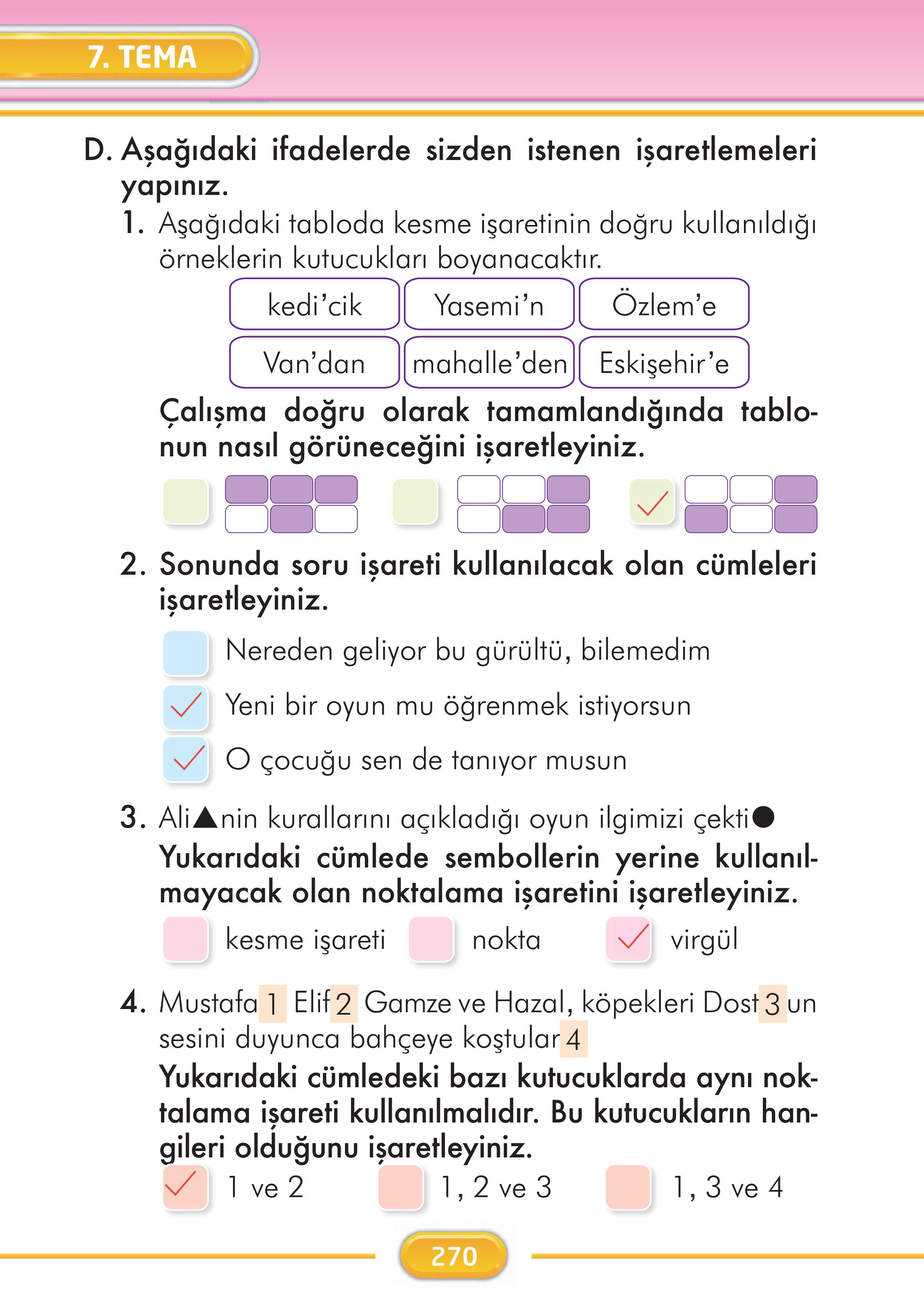 2. Sınıf İlke Yayınları Türkçe Ders Kitabı Sayfa 270 Cevapları 2. Sınıf İlke Yayınları Türkçe Ders Kitabı Sayfa 270 Cevapları