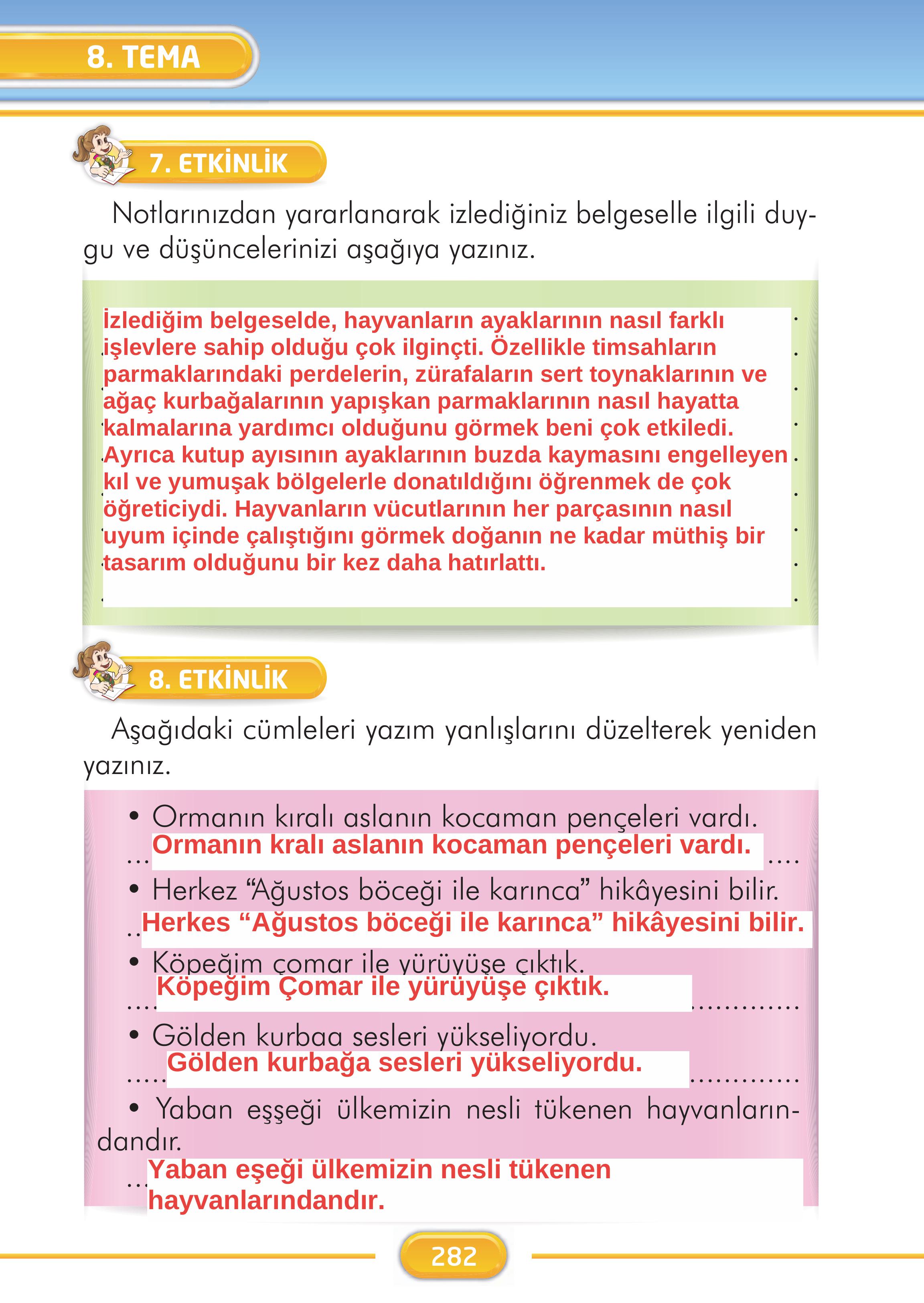 2. Sınıf İlke Yayınları Türkçe Ders Kitabı Sayfa 282 Cevapları 2. Sınıf İlke Yayınları Türkçe Ders Kitabı Sayfa 282 Cevapları