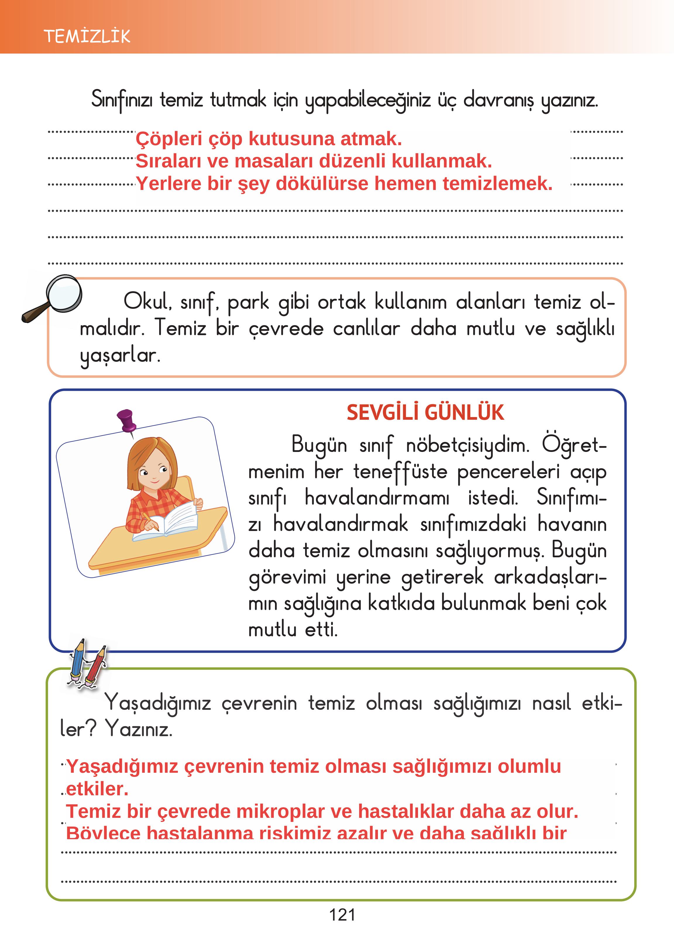 2. Sınıf Meb Yayınları Hayat Bilgisi Ders Kitabı Sayfa 121 Cevapları