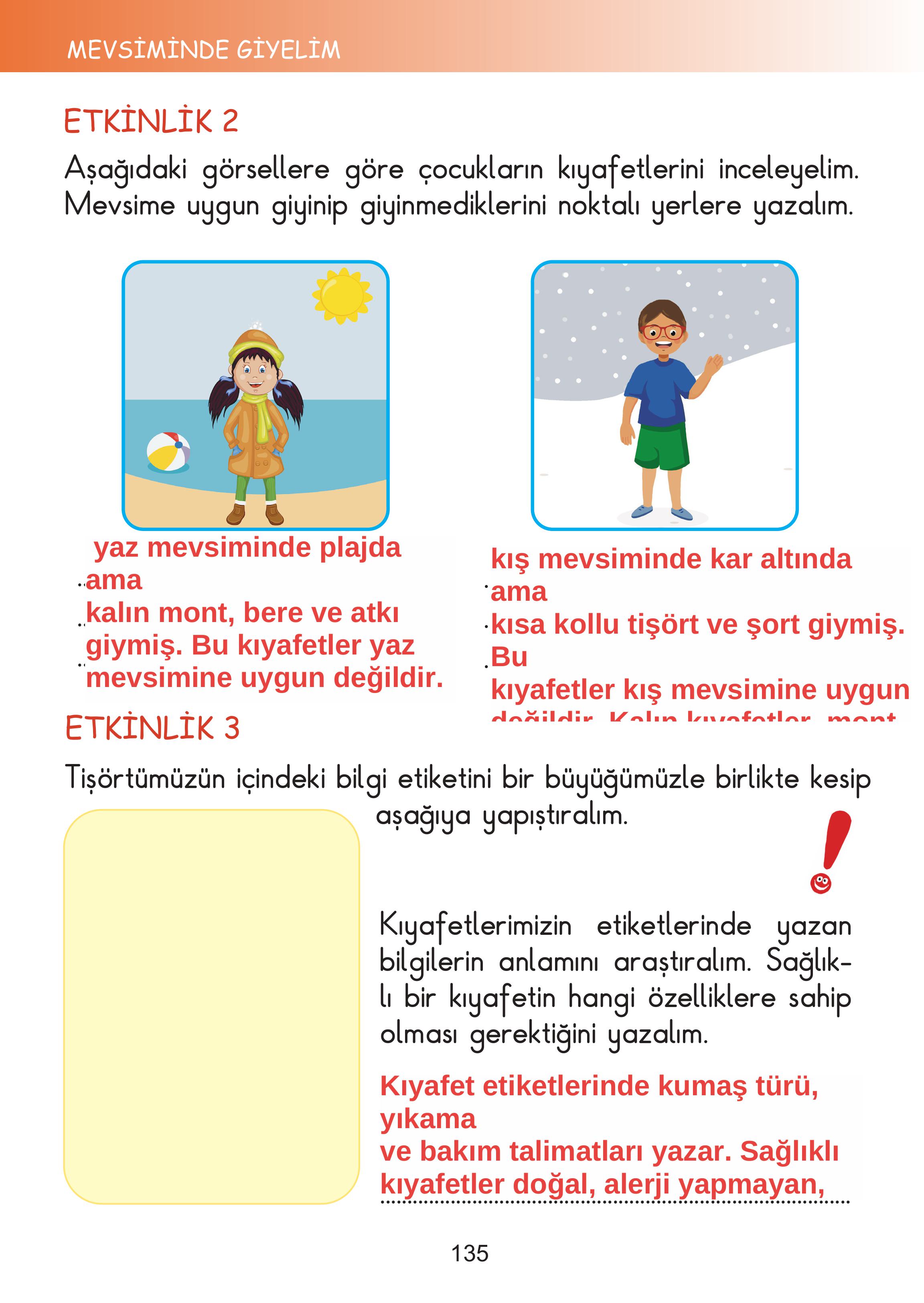 2. Sınıf Meb Yayınları Hayat Bilgisi Ders Kitabı Sayfa 135 Cevapları 2. Sınıf Meb Yayınları Hayat Bilgisi Ders Kitabı Sayfa 135 Cevapları
