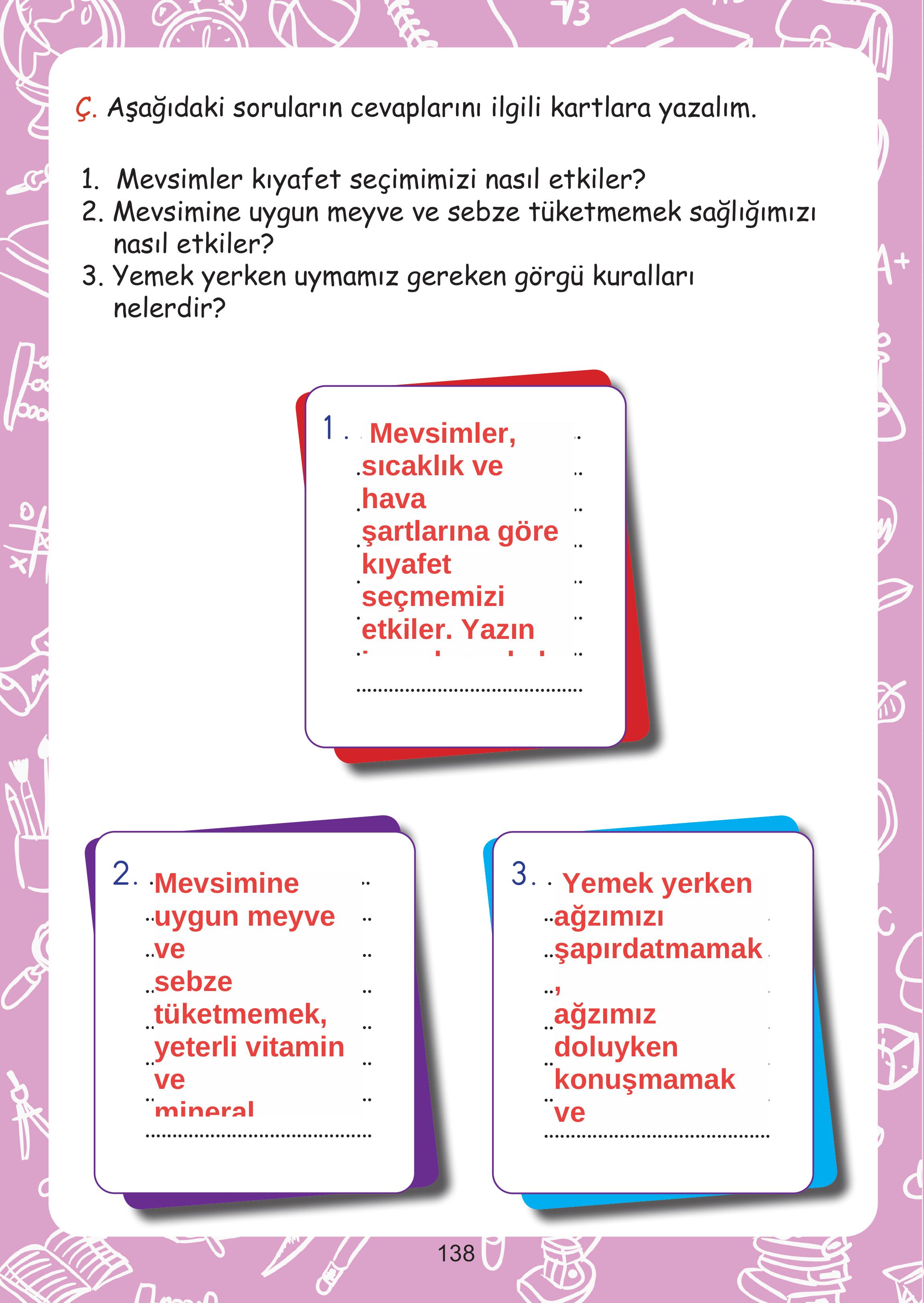 2. Sınıf Meb Yayınları Hayat Bilgisi Ders Kitabı Sayfa 138 Cevapları 2. Sınıf Meb Yayınları Hayat Bilgisi Ders Kitabı Sayfa 138 Cevapları