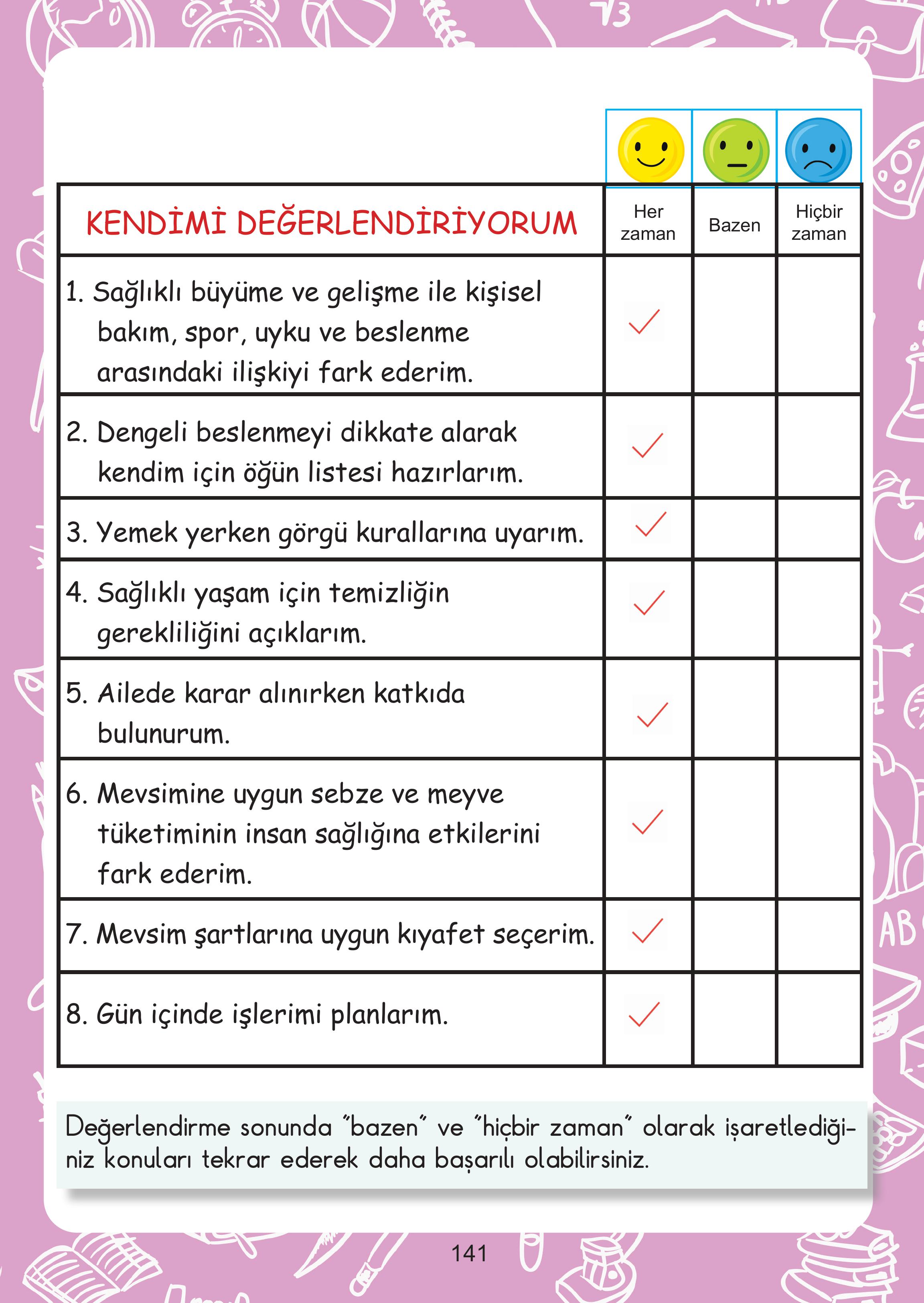 2. Sınıf Meb Yayınları Hayat Bilgisi Ders Kitabı Sayfa 141 Cevapları
