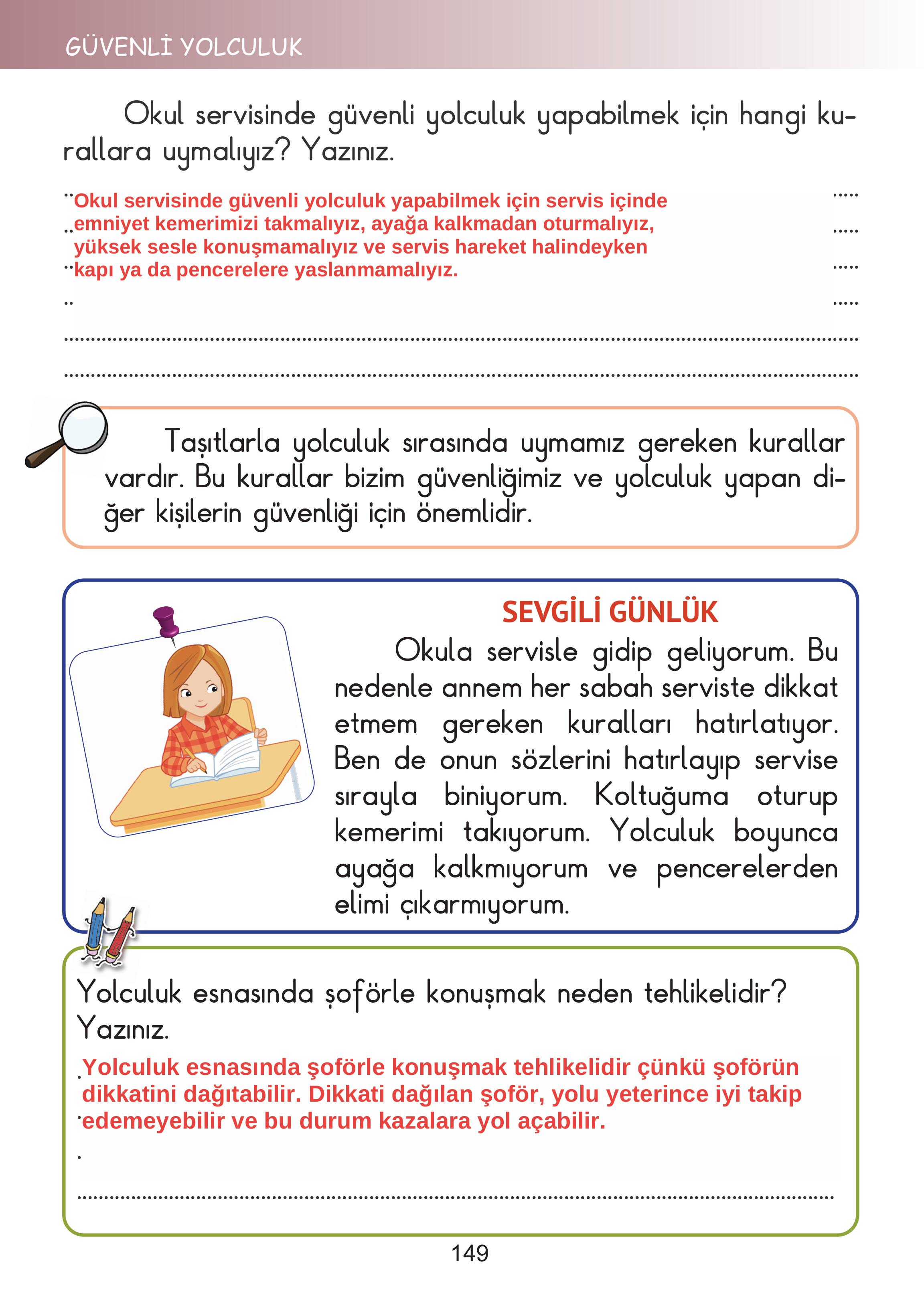 2. Sınıf Meb Yayınları Hayat Bilgisi Ders Kitabı Sayfa 149 Cevapları