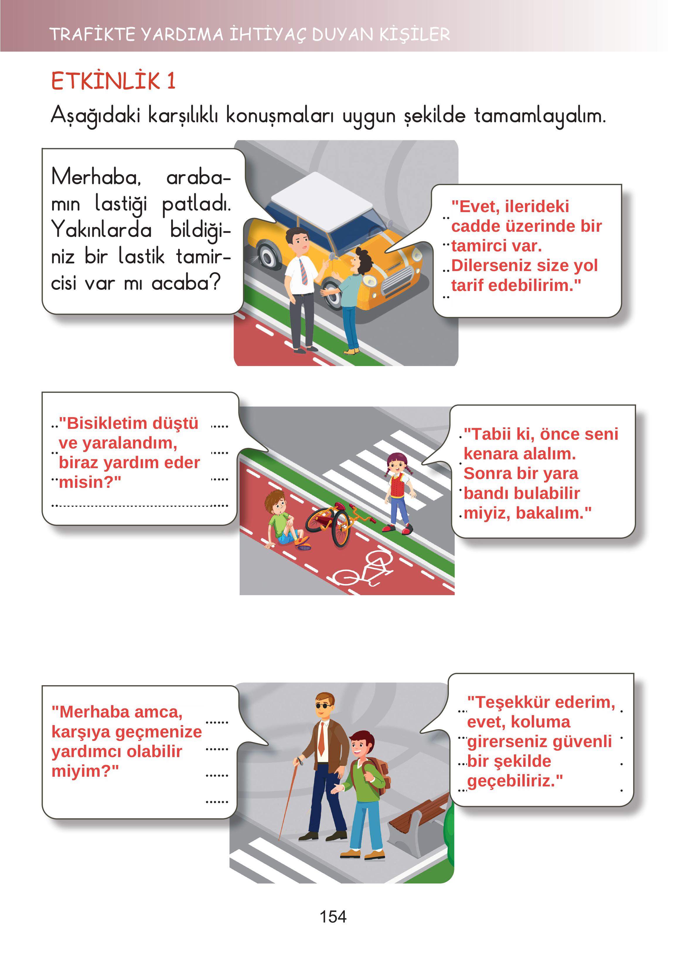 2. Sınıf Meb Yayınları Hayat Bilgisi Ders Kitabı Sayfa 154 Cevapları