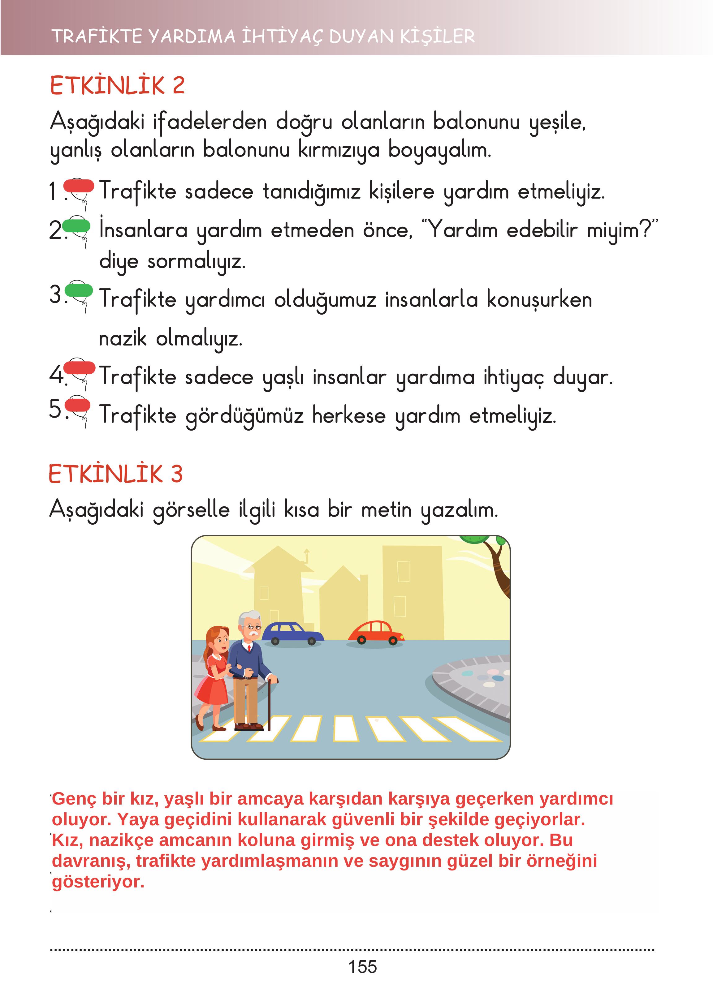 2. Sınıf Meb Yayınları Hayat Bilgisi Ders Kitabı Sayfa 155 Cevapları