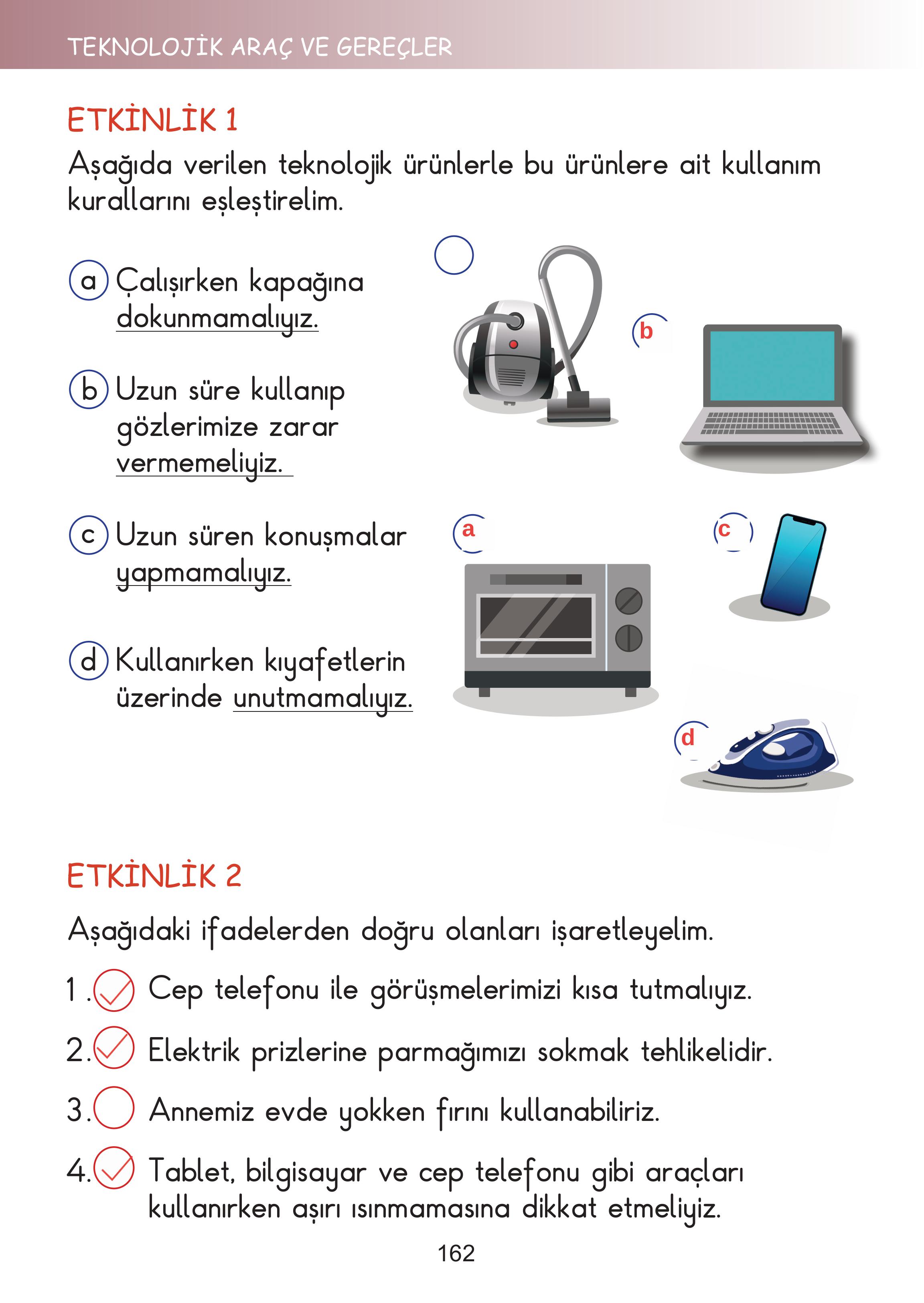 2. Sınıf Meb Yayınları Hayat Bilgisi Ders Kitabı Sayfa 162 Cevapları