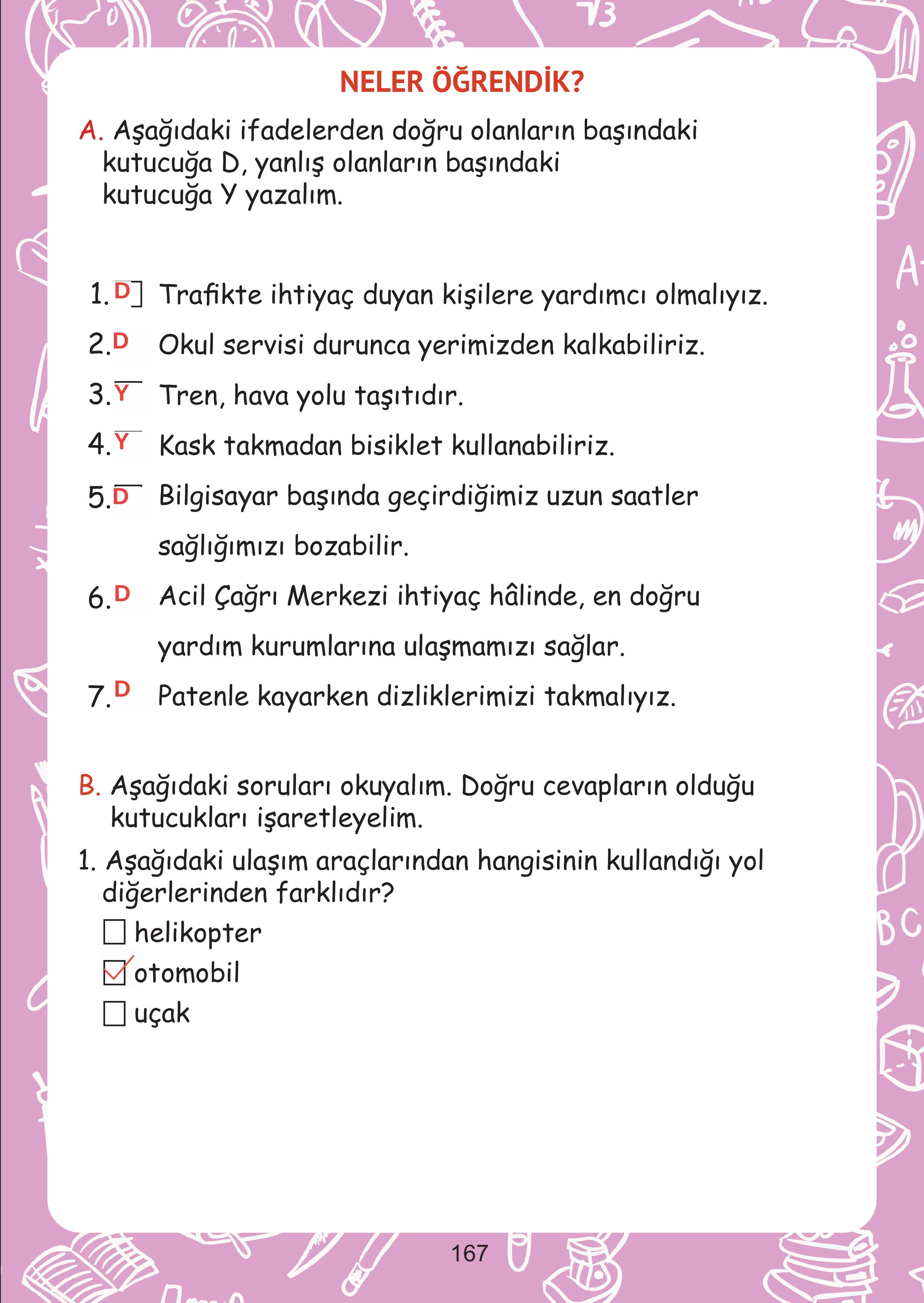 2. Sınıf Meb Yayınları Hayat Bilgisi Ders Kitabı Sayfa 167 Cevapları 2. Sınıf Meb Yayınları Hayat Bilgisi Ders Kitabı Sayfa 167 Cevapları