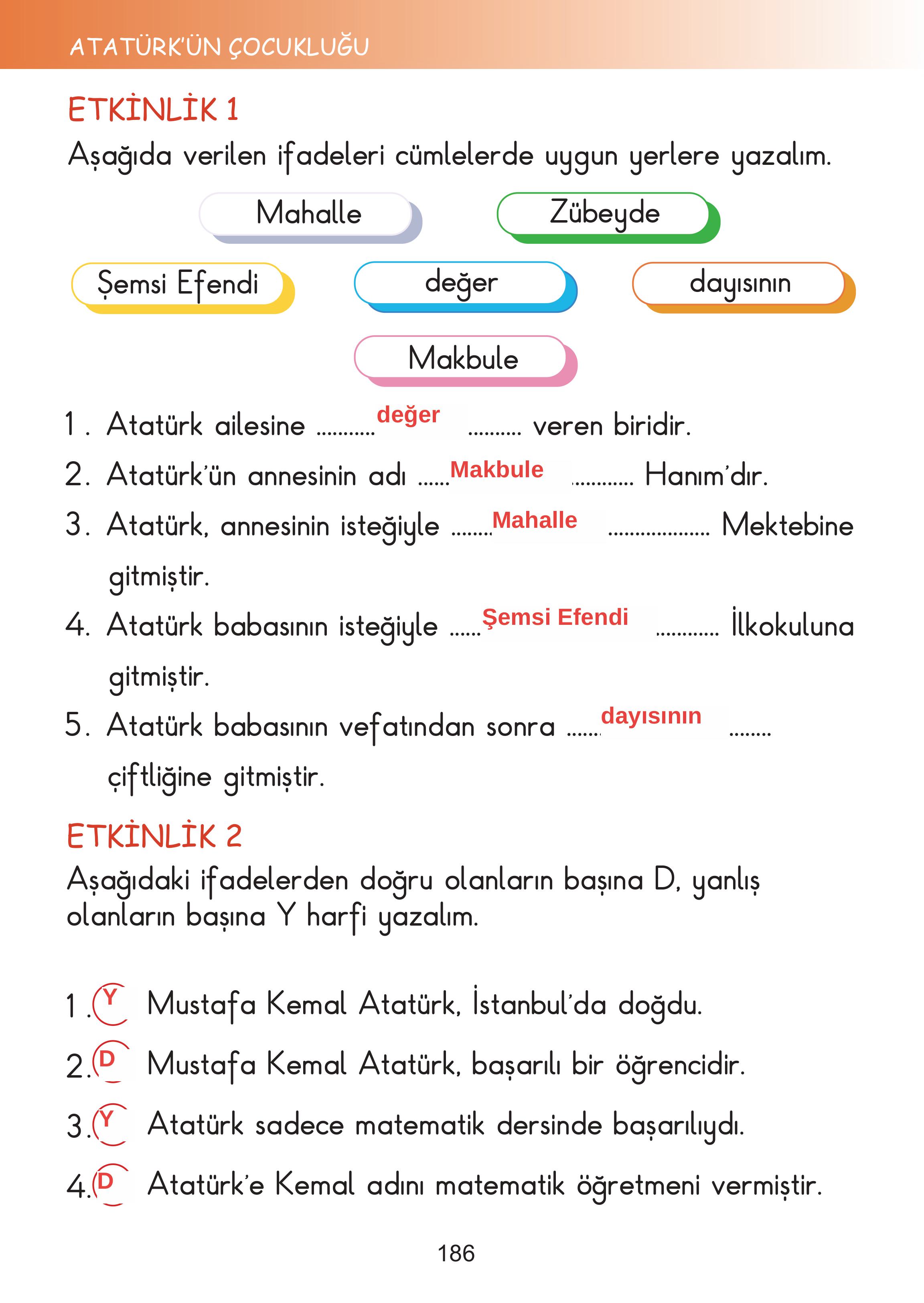 2. Sınıf Meb Yayınları Hayat Bilgisi Ders Kitabı Sayfa 186 Cevapları 2. Sınıf Meb Yayınları Hayat Bilgisi Ders Kitabı Sayfa 186 Cevapları