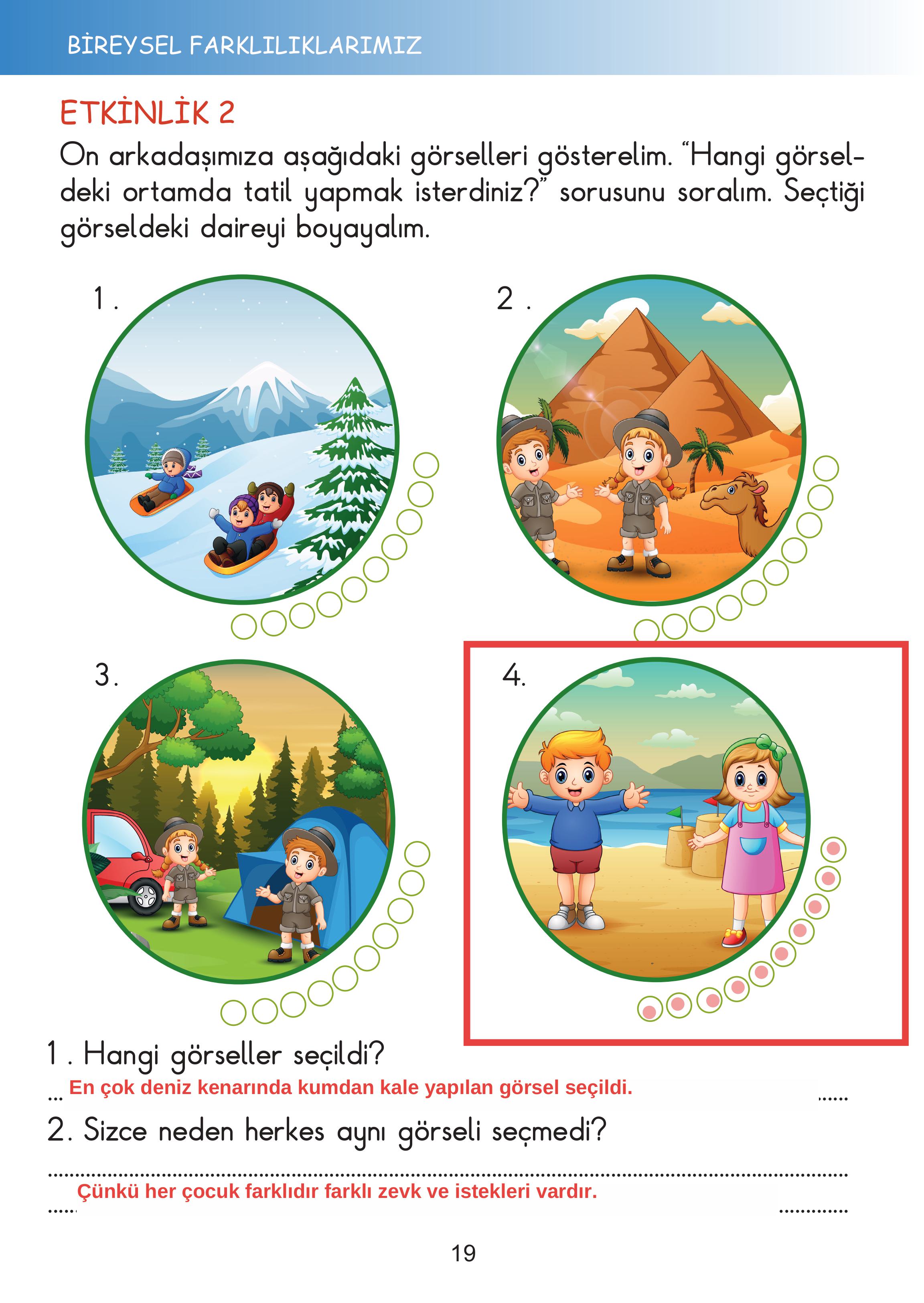 2. Sınıf Meb Yayınları Hayat Bilgisi Ders Kitabı Sayfa 19 Cevapları