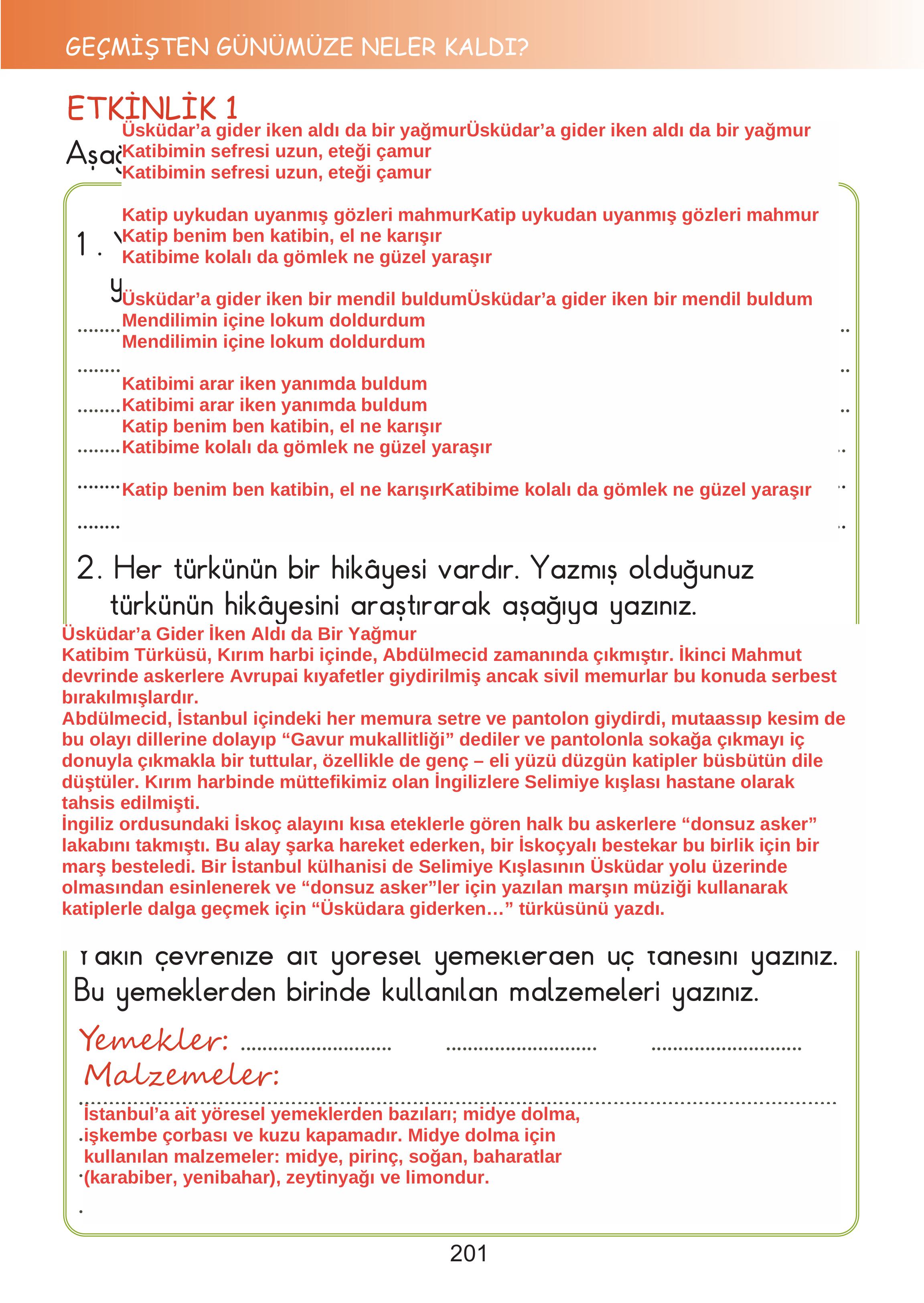 2. Sınıf Meb Yayınları Hayat Bilgisi Ders Kitabı Sayfa 201 Cevapları 2. Sınıf Meb Yayınları Hayat Bilgisi Ders Kitabı Sayfa 201 Cevapları