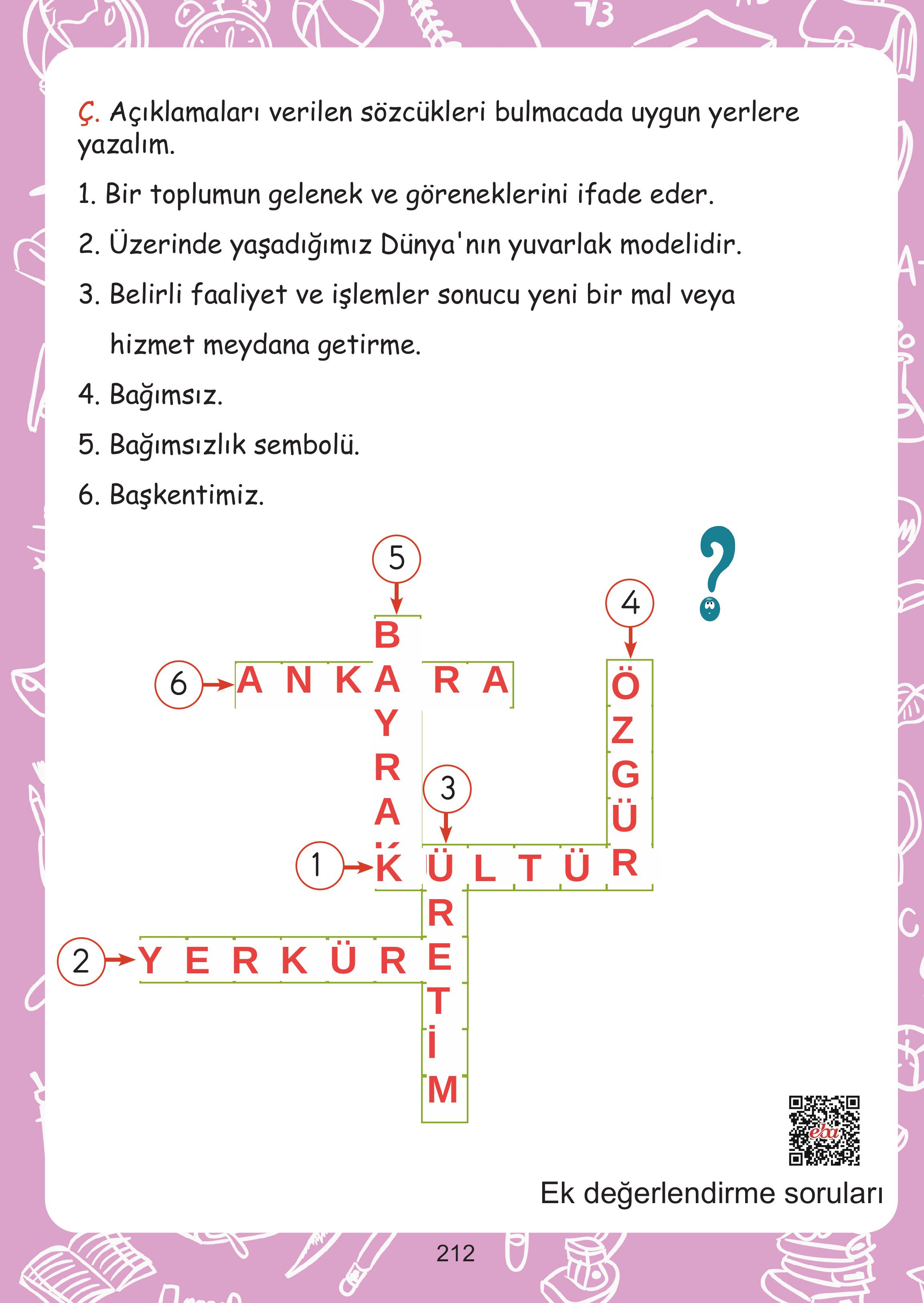 2. Sınıf Meb Yayınları Hayat Bilgisi Ders Kitabı Sayfa 212 Cevapları