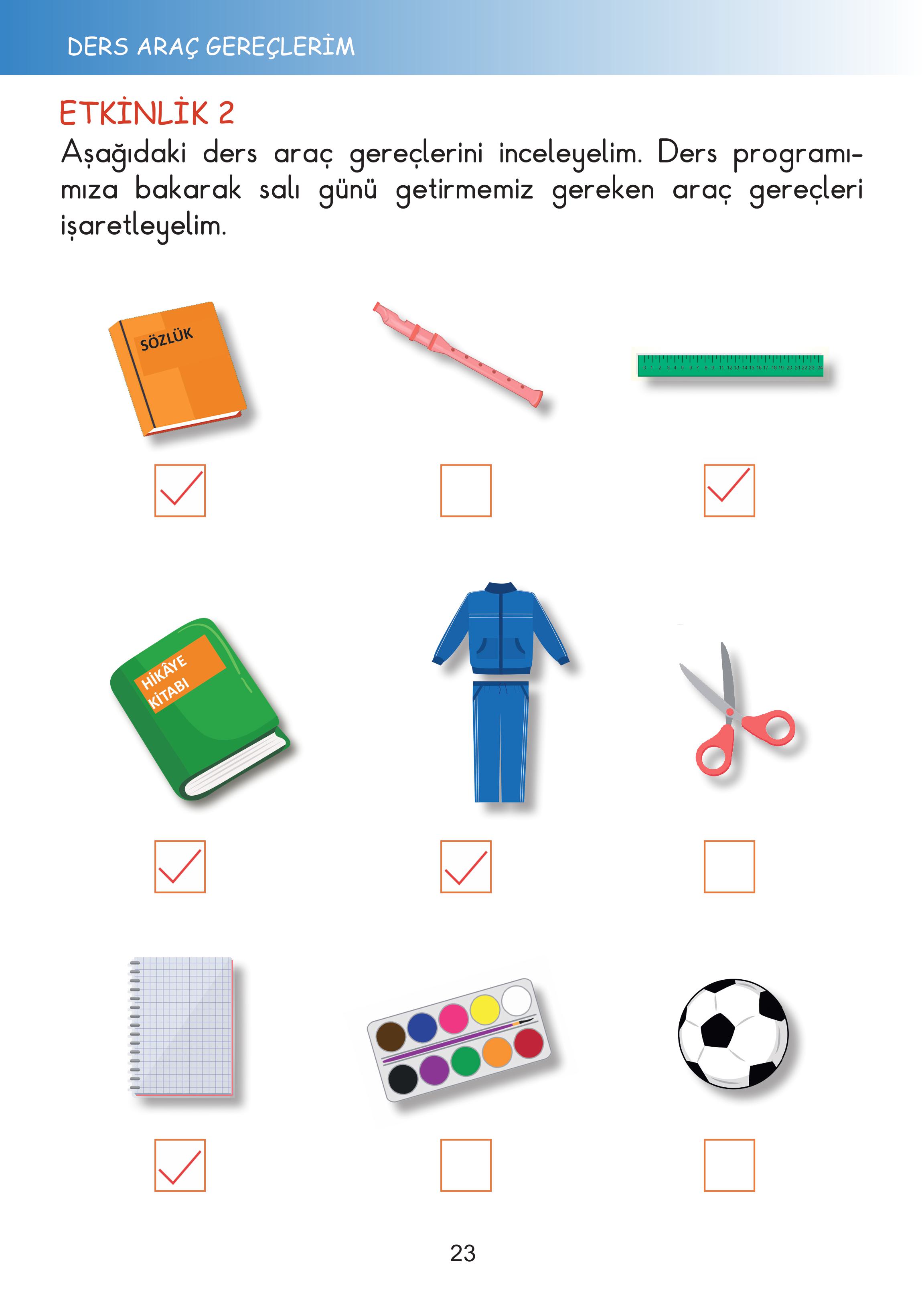 2. Sınıf Meb Yayınları Hayat Bilgisi Ders Kitabı Sayfa 23 Cevapları