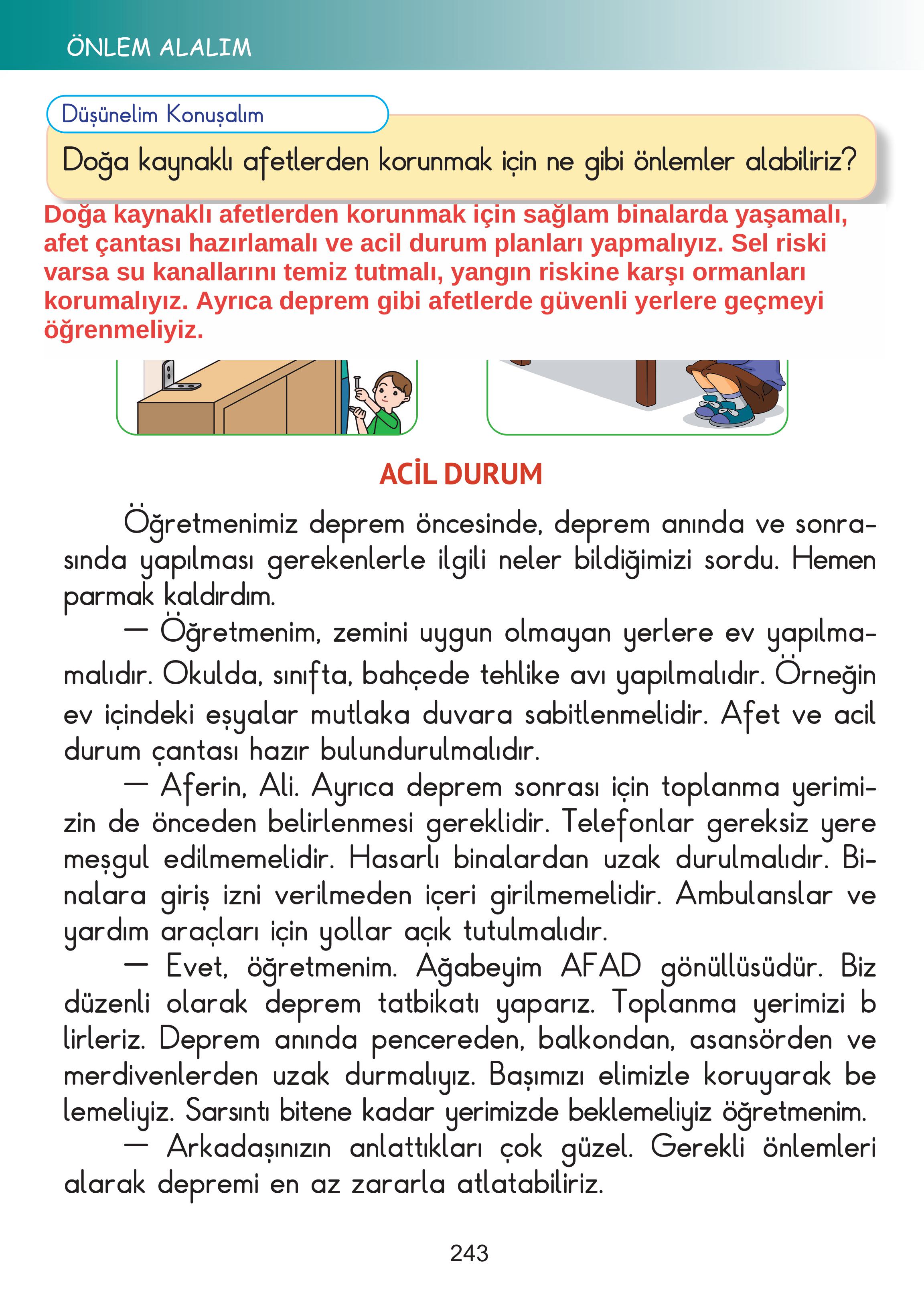 2. Sınıf Meb Yayınları Hayat Bilgisi Ders Kitabı Sayfa 243 Cevapları