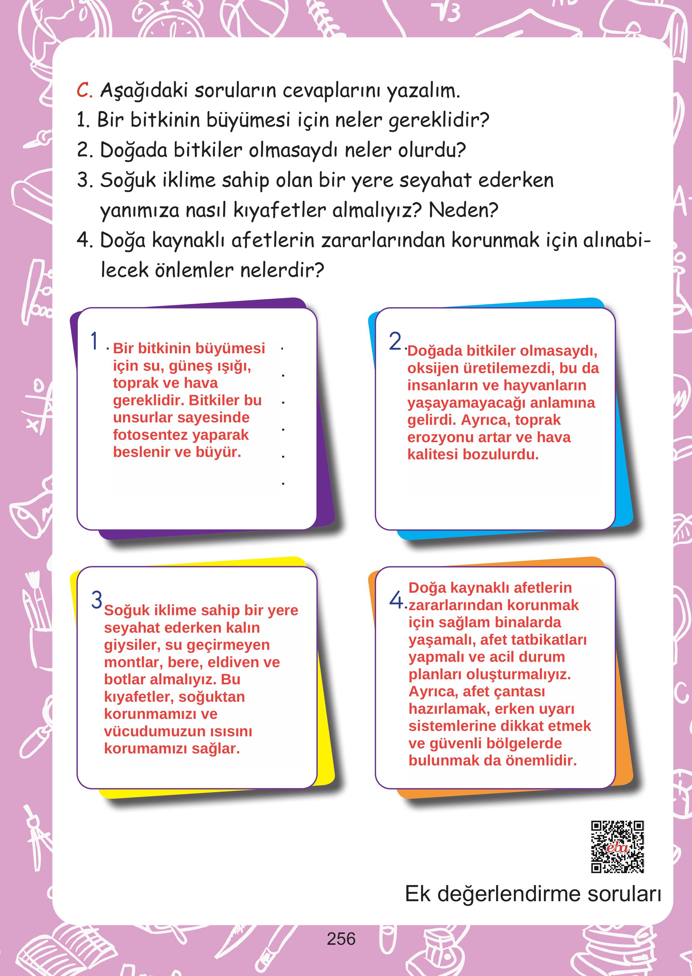 2. Sınıf Meb Yayınları Hayat Bilgisi Ders Kitabı Sayfa 256 Cevapları