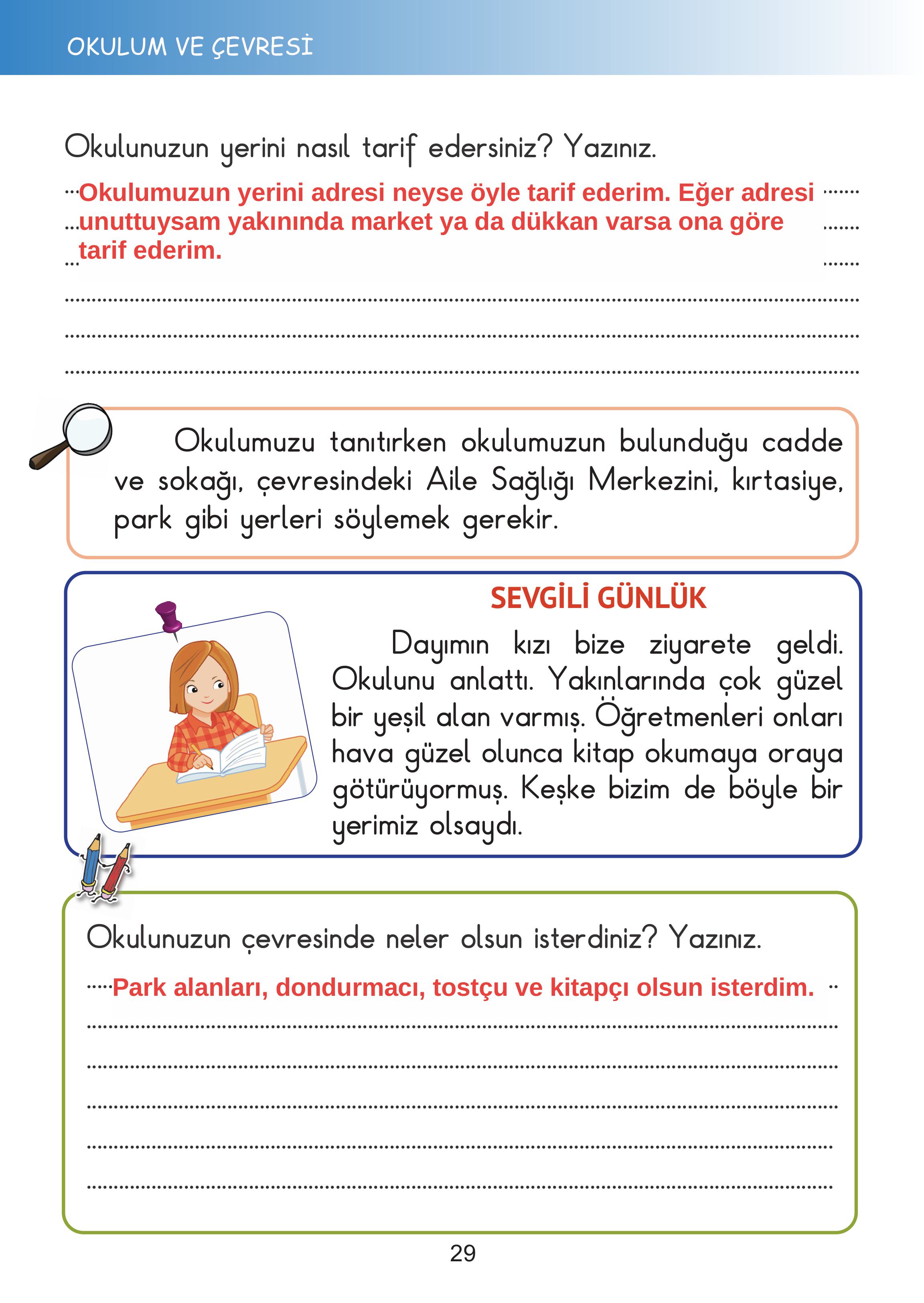 2. Sınıf Meb Yayınları Hayat Bilgisi Ders Kitabı Sayfa 29 Cevapları