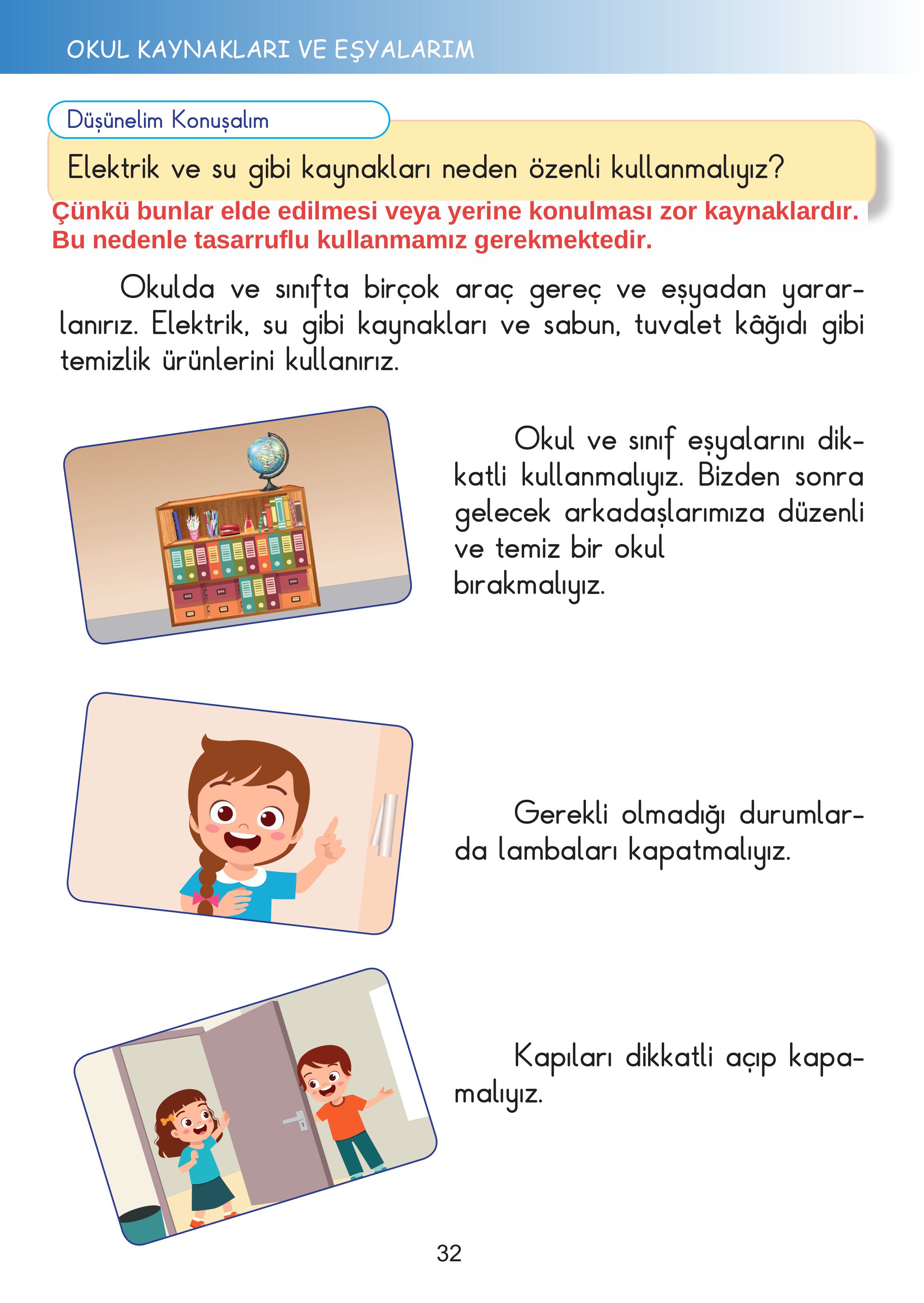 2. Sınıf Meb Yayınları Hayat Bilgisi Ders Kitabı Sayfa 32 Cevapları