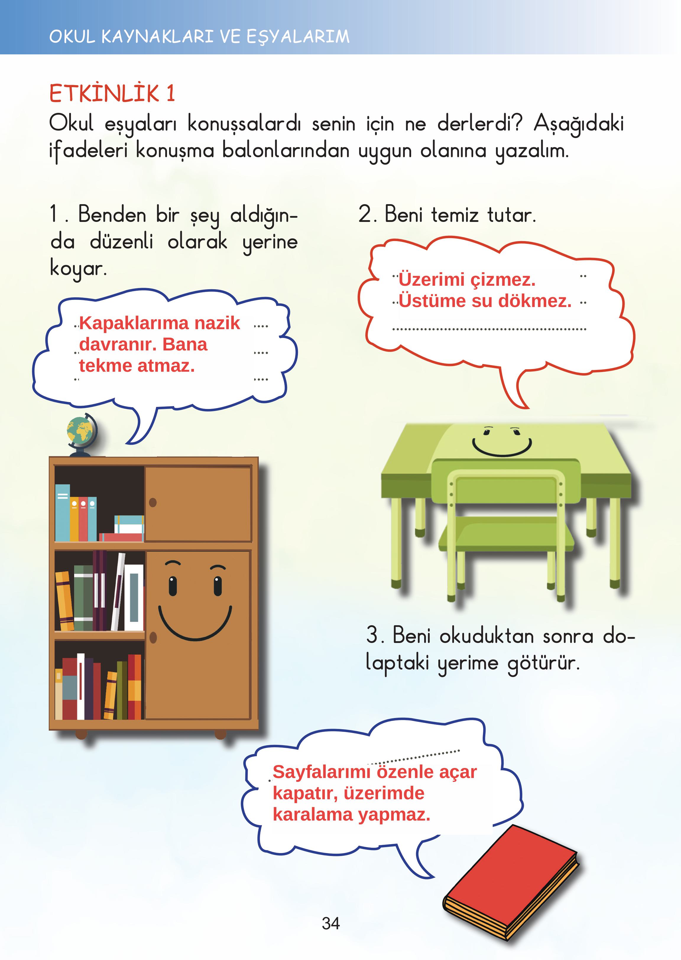 2. Sınıf Meb Yayınları Hayat Bilgisi Ders Kitabı Sayfa 34 Cevapları