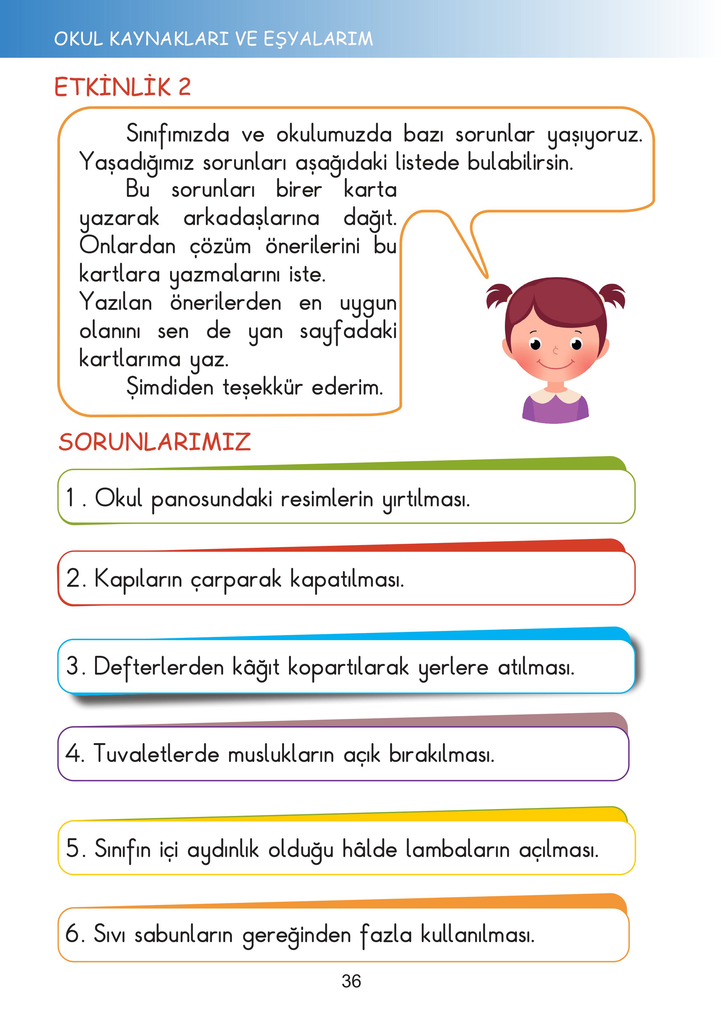 2. Sınıf Meb Yayınları Hayat Bilgisi Ders Kitabı Sayfa 36 Cevapları
