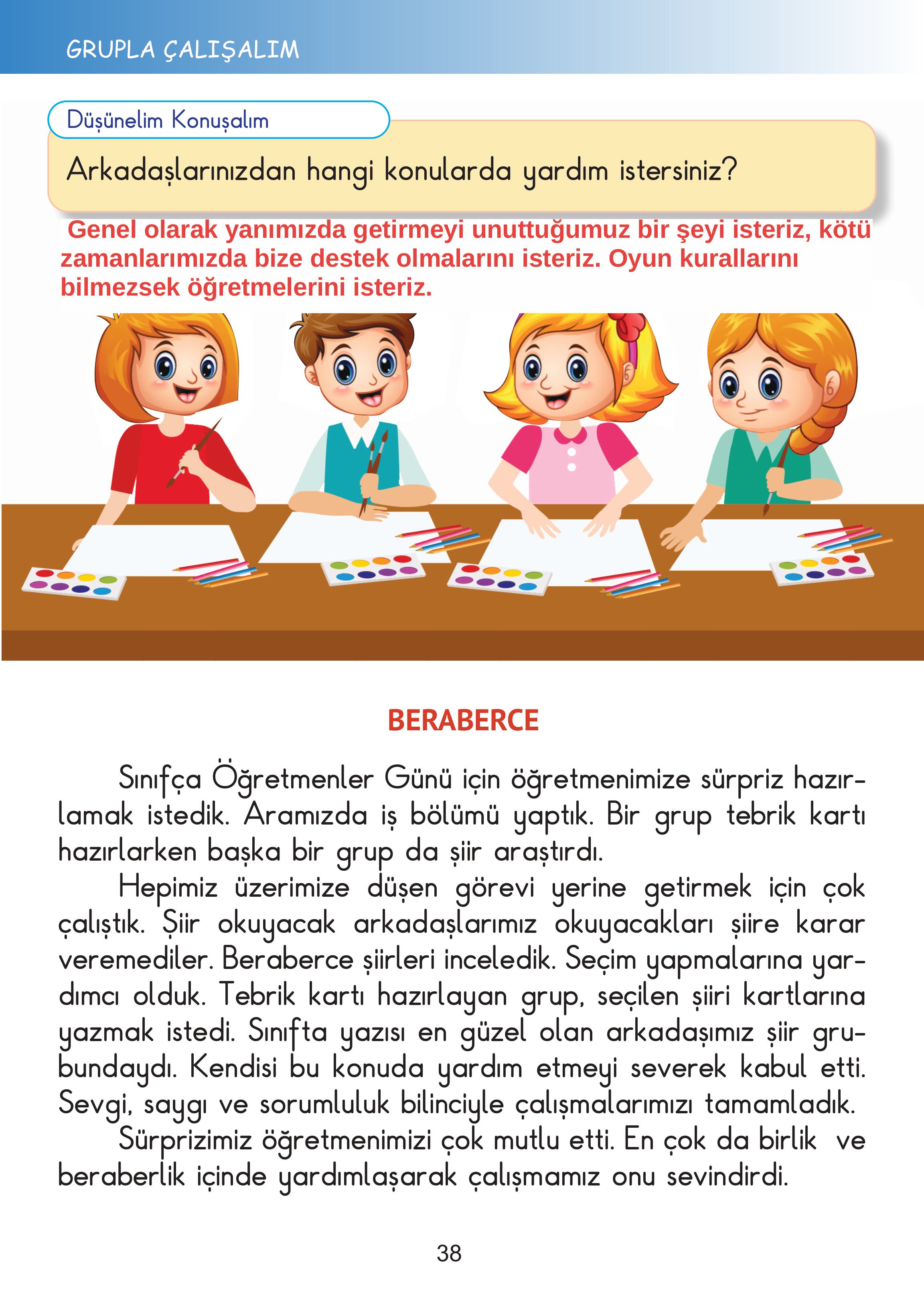 2. Sınıf Meb Yayınları Hayat Bilgisi Ders Kitabı Sayfa 38 Cevapları