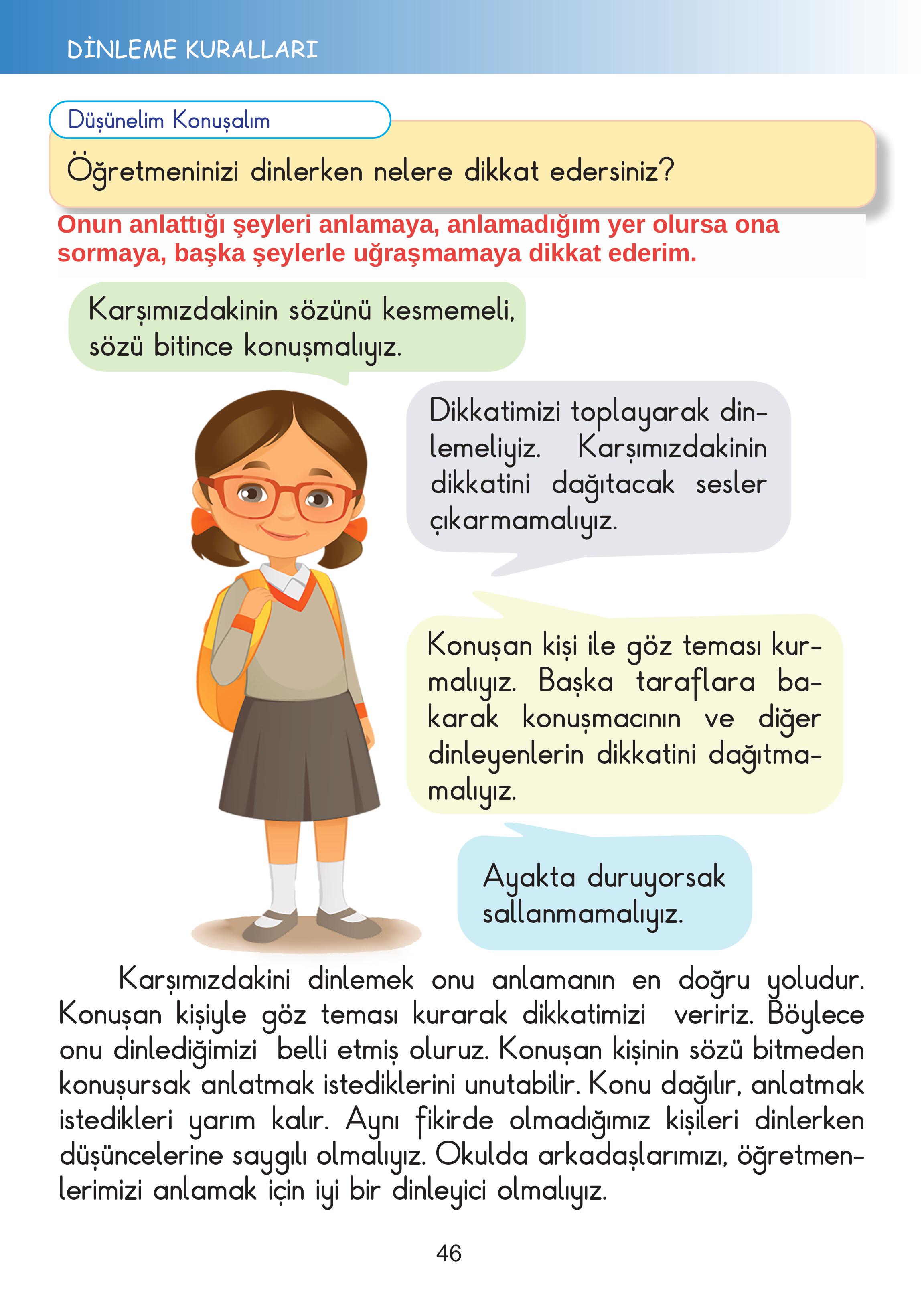 2. Sınıf Meb Yayınları Hayat Bilgisi Ders Kitabı Sayfa 46 Cevapları