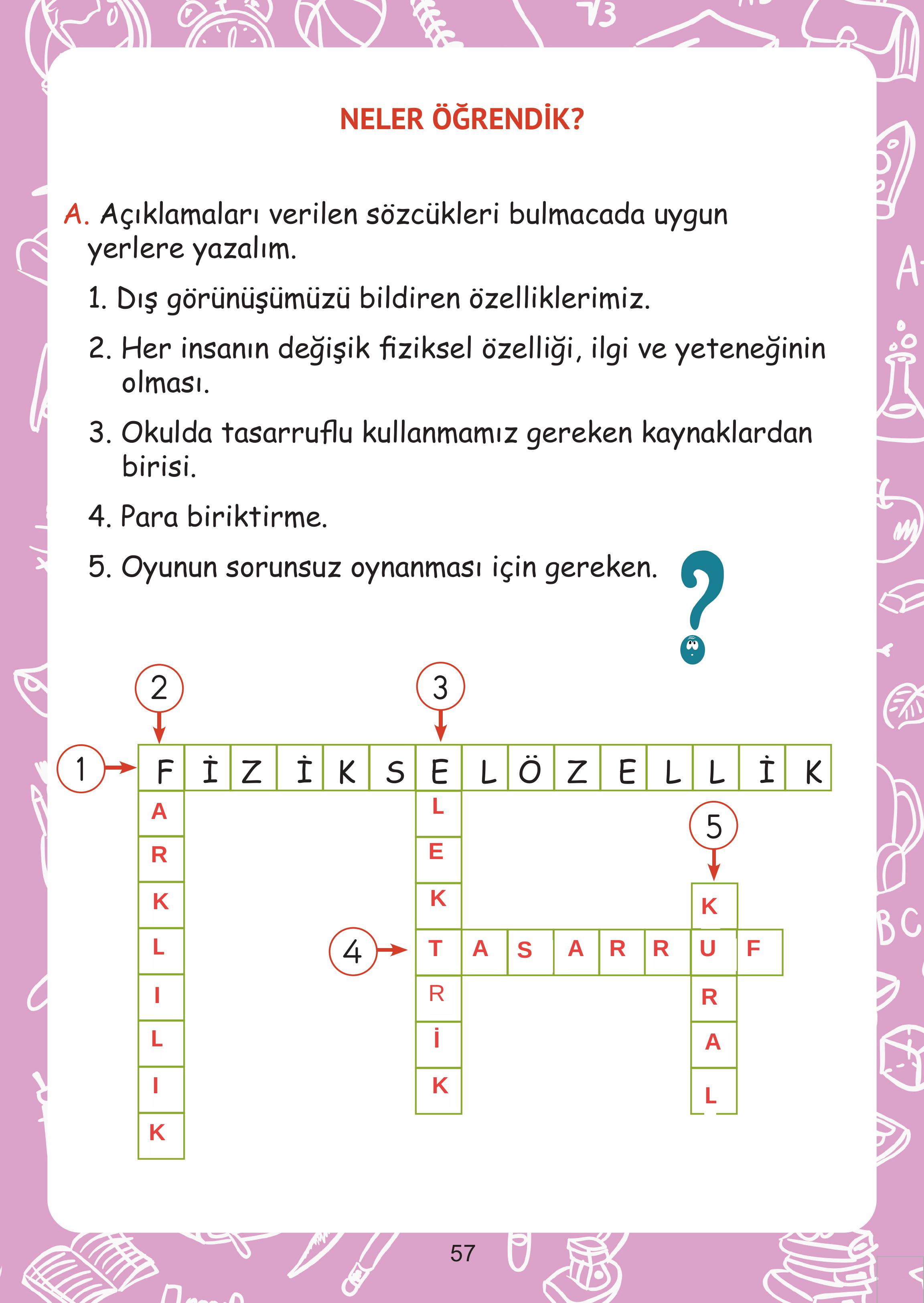 2. Sınıf Meb Yayınları Hayat Bilgisi Ders Kitabı Sayfa 57 Cevapları