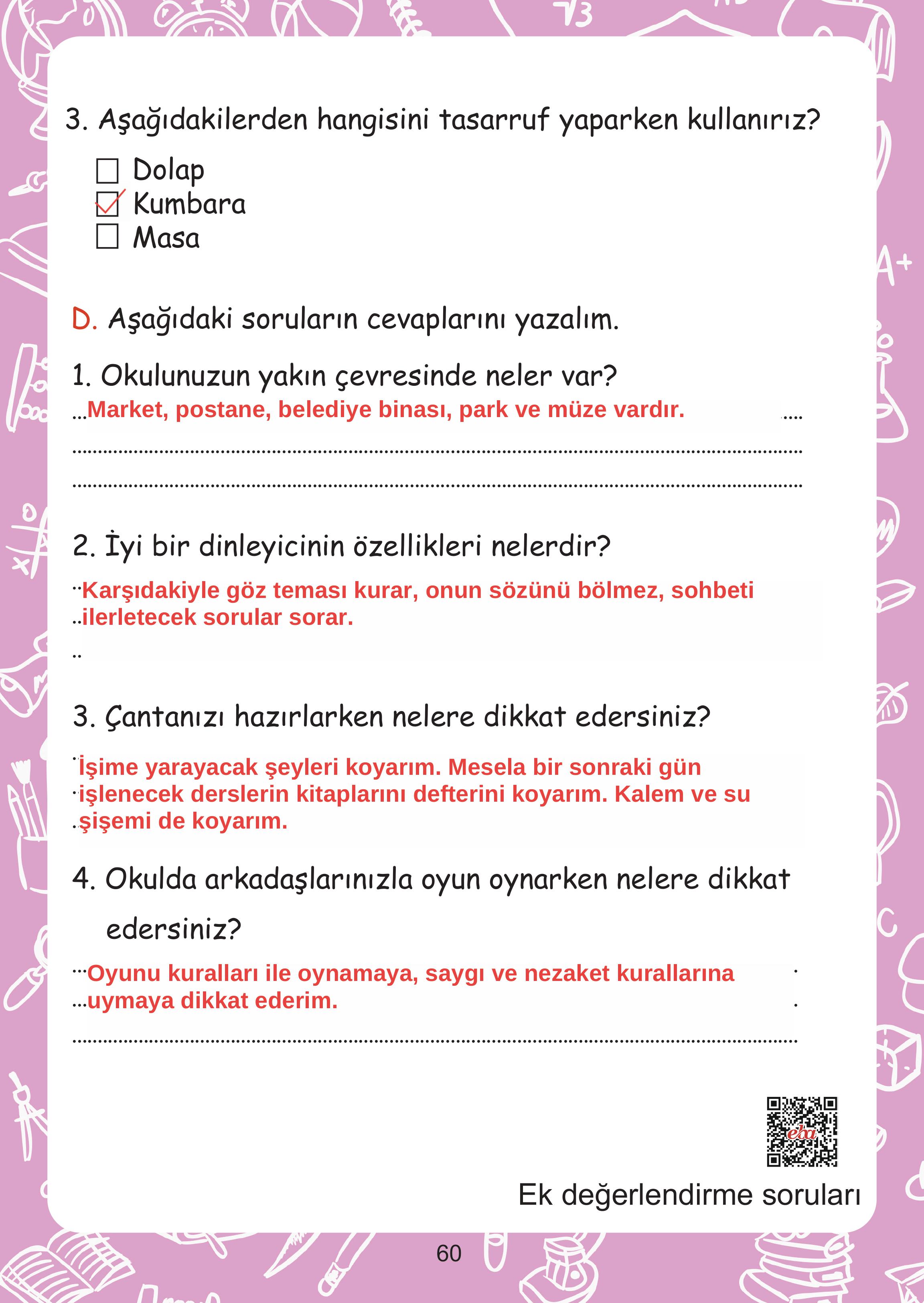 2. Sınıf Meb Yayınları Hayat Bilgisi Ders Kitabı Sayfa 60 Cevapları 2. Sınıf Meb Yayınları Hayat Bilgisi Ders Kitabı Sayfa 60 Cevapları