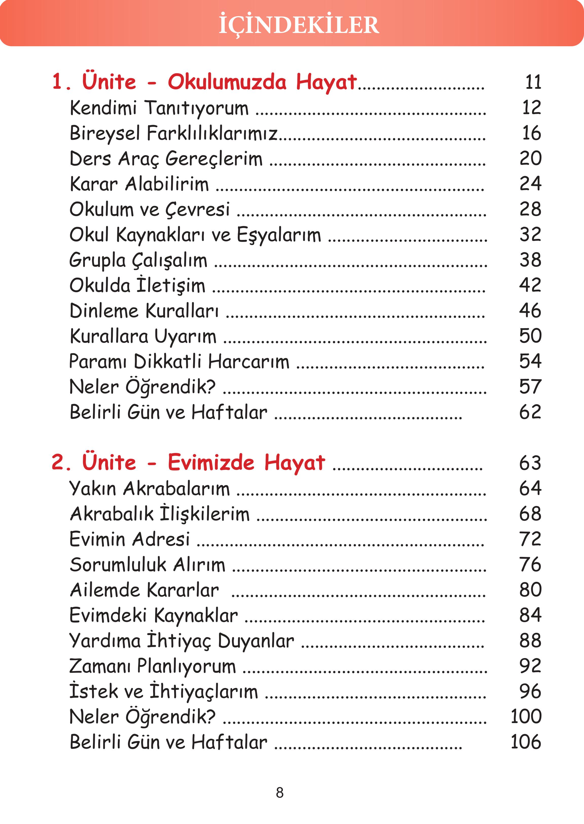 2. Sınıf Meb Yayınları Hayat Bilgisi Ders Kitabı Sayfa 8 Cevapları