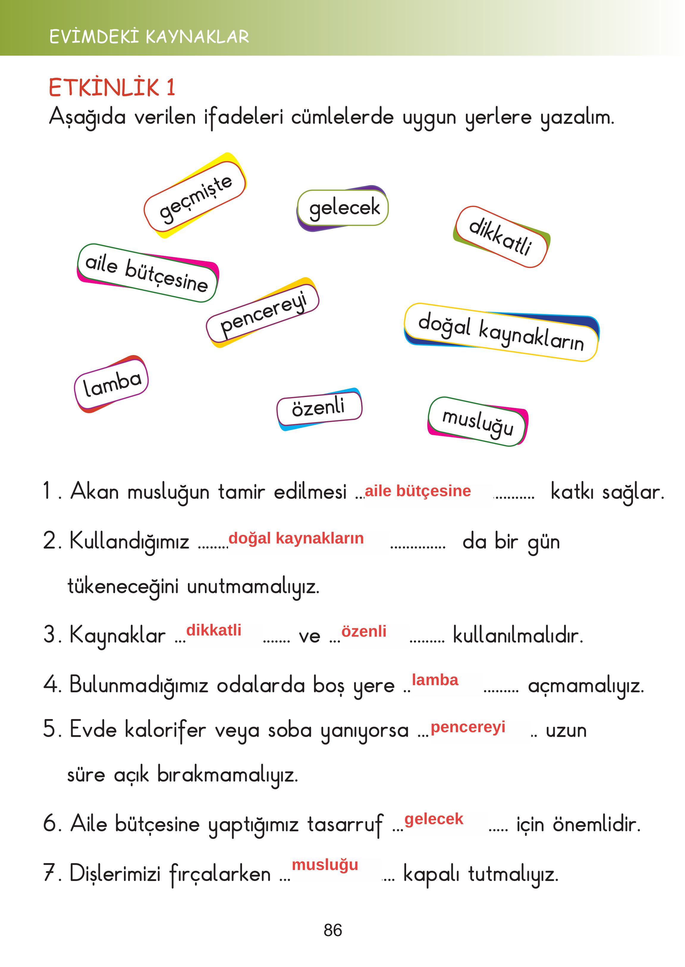 2. Sınıf Meb Yayınları Hayat Bilgisi Ders Kitabı Sayfa 86 Cevapları 2. Sınıf Meb Yayınları Hayat Bilgisi Ders Kitabı Sayfa 86 Cevapları
