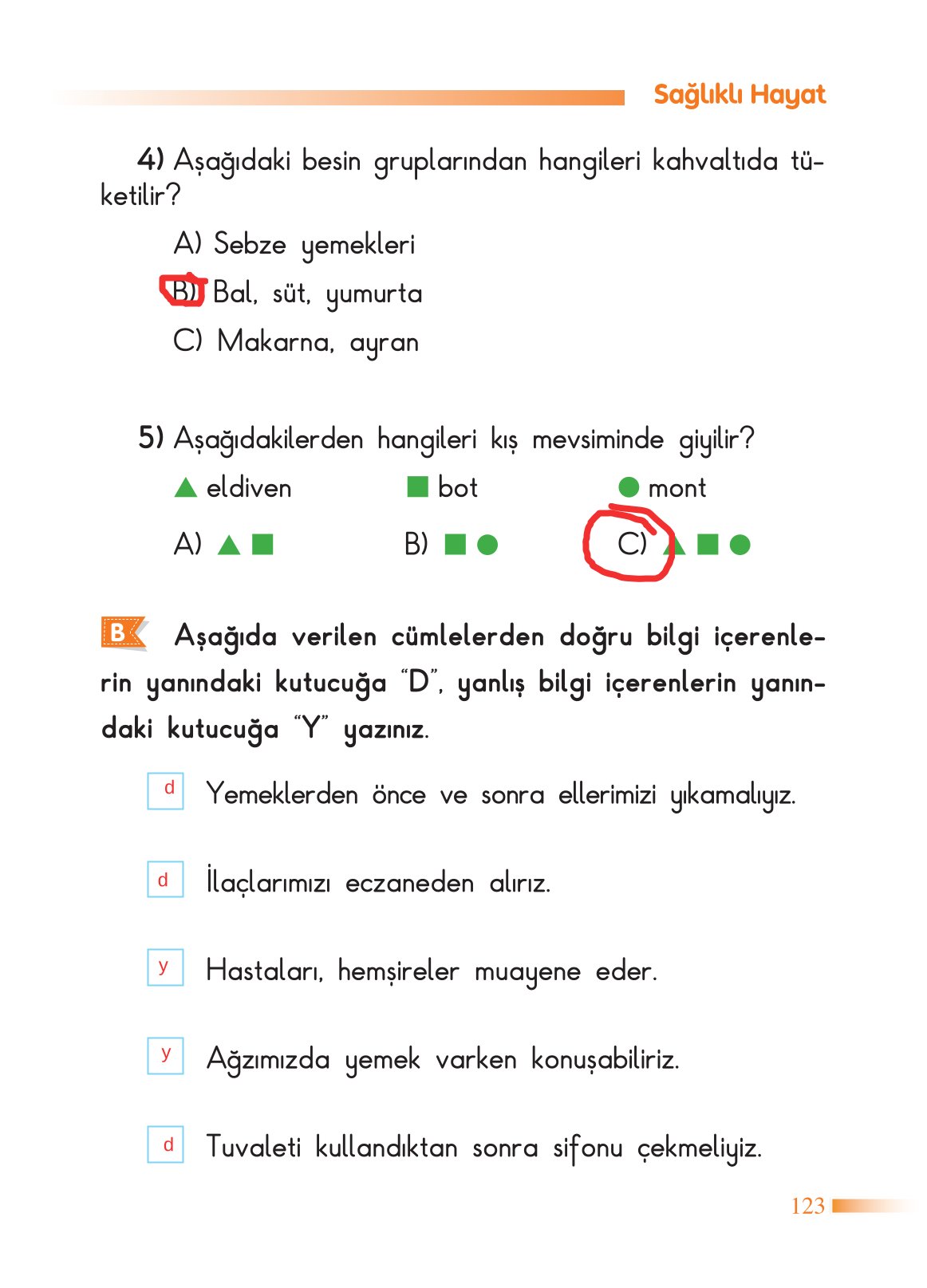 2. Sınıf Sdr Yayıncılık Hayat Bilgisi Ders Kitabı Sayfa 124 Cevapları 2. Sınıf Sdr Yayıncılık Hayat Bilgisi Ders Kitabı Sayfa 124 Cevapları