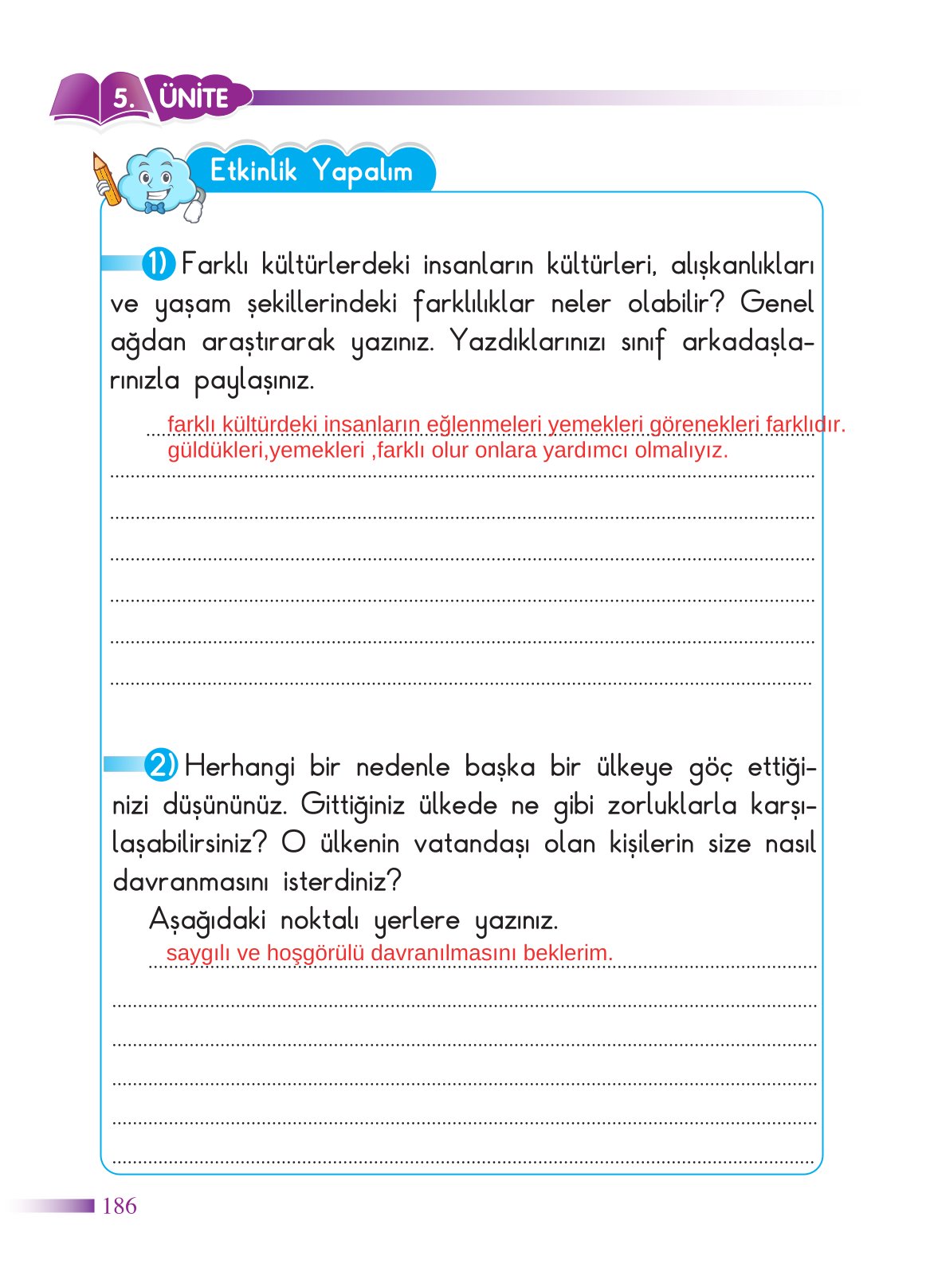 2. Sınıf Sdr Yayıncılık Hayat Bilgisi Ders Kitabı Sayfa 187 Cevapları