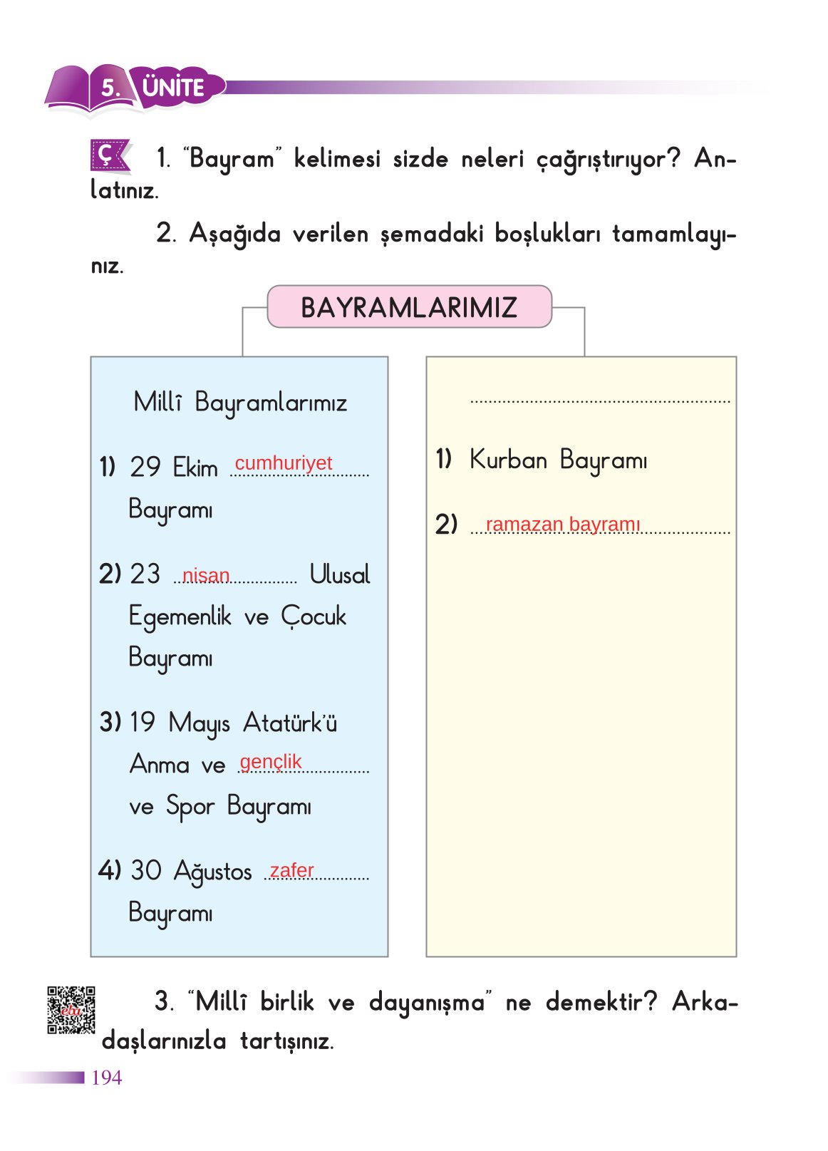 2. Sınıf Sdr Yayıncılık Hayat Bilgisi Ders Kitabı Sayfa 195 Cevapları 2. Sınıf Sdr Yayıncılık Hayat Bilgisi Ders Kitabı Sayfa 195 Cevapları