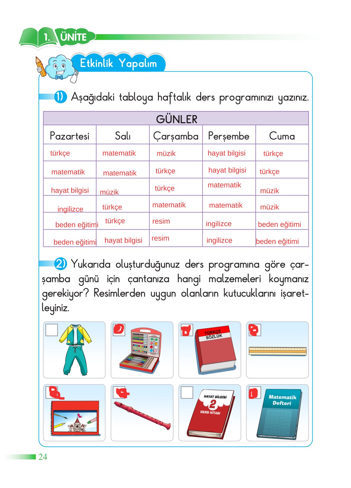 2. Sınıf Sdr Yayıncılık Hayat Bilgisi Ders Kitabı Sayfa 25 Cevapları